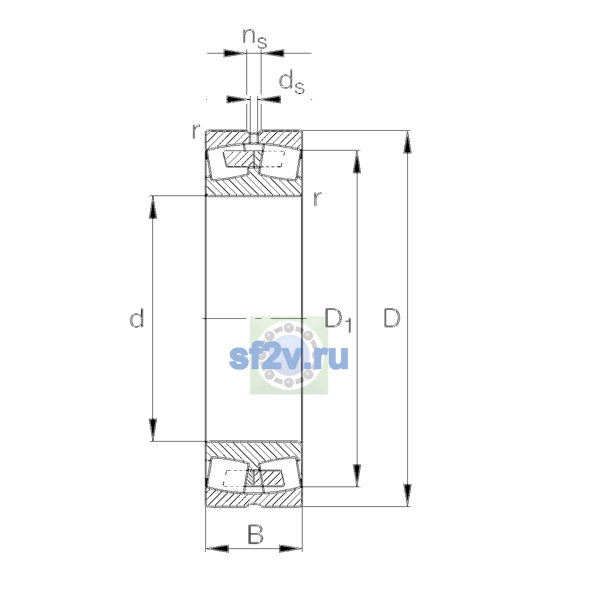 Схема подшипника 22319-E1A-XL-M-T41A