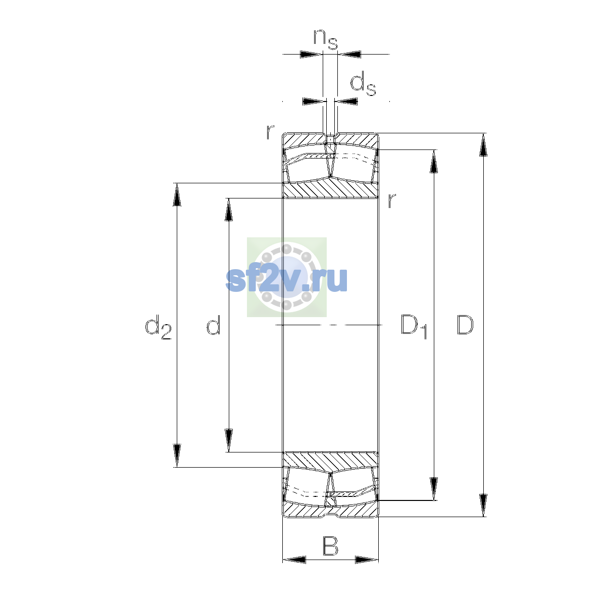 Схема подшипника 22320-E1-XL-T41A>A