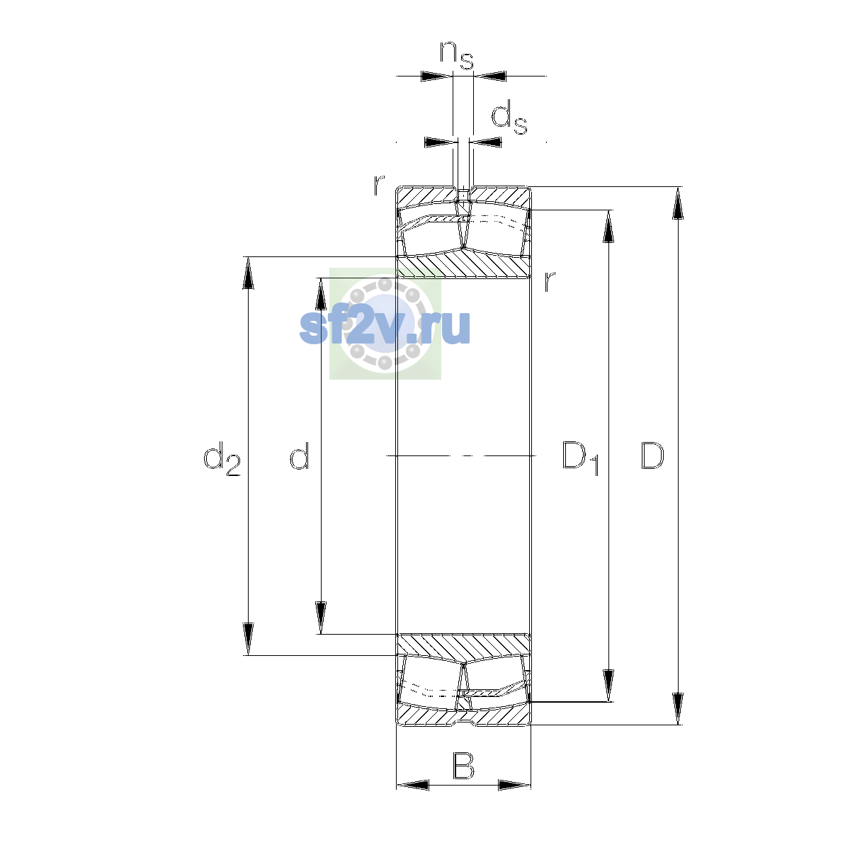 Схема подшипника 22320-E1-XL-T41D