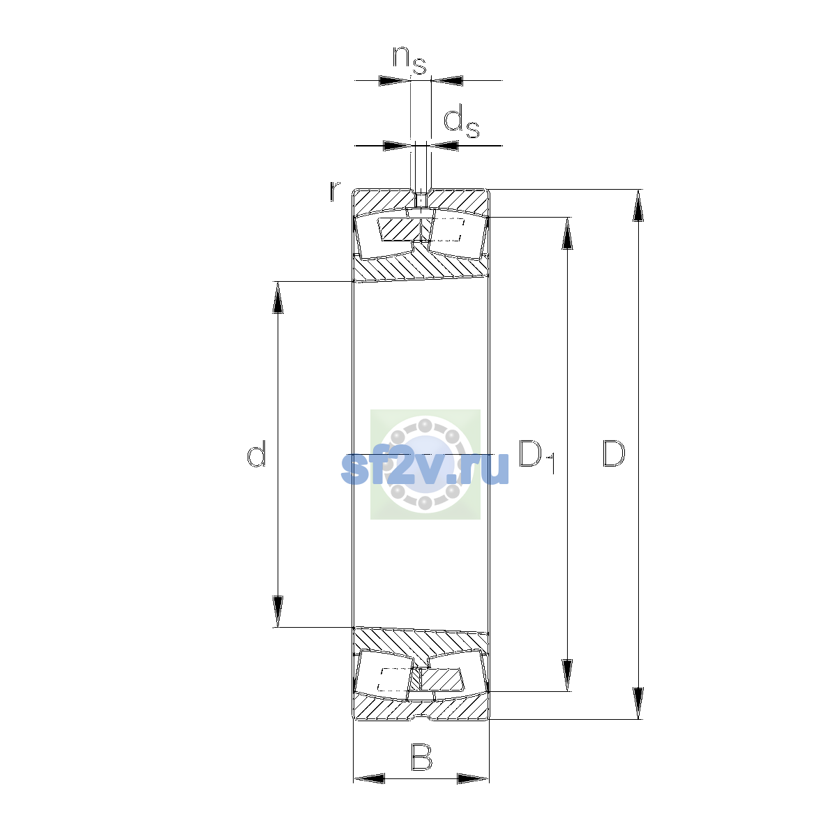 Схема подшипника 22320-E1A-XL-K-MA-T41A