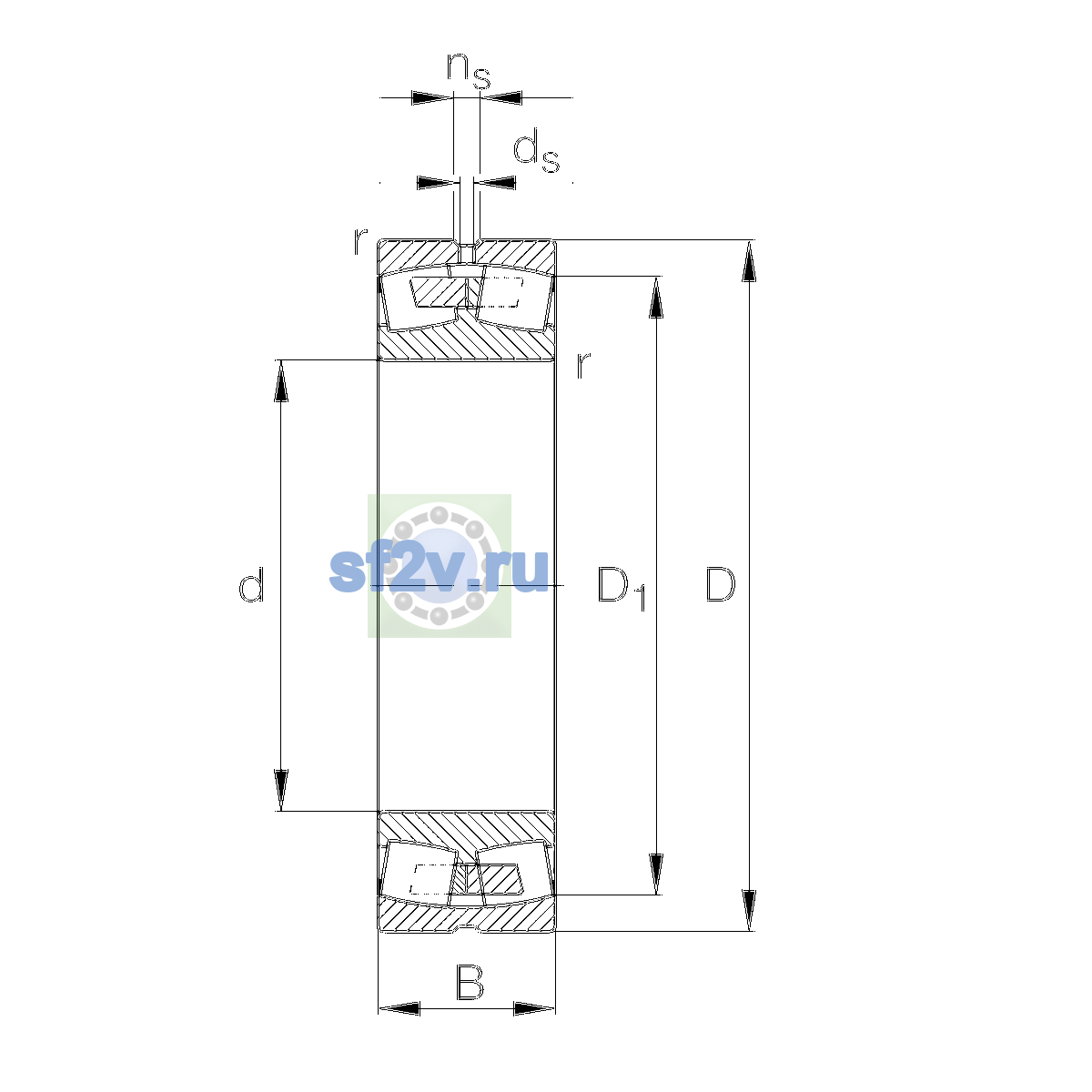 Схема подшипника 22320-E1A-XL-M