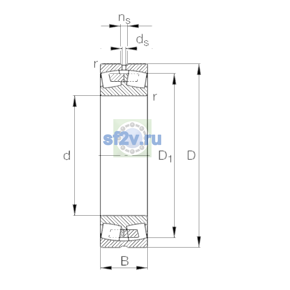 Схема подшипника 22320-E1A-XL-M-C3