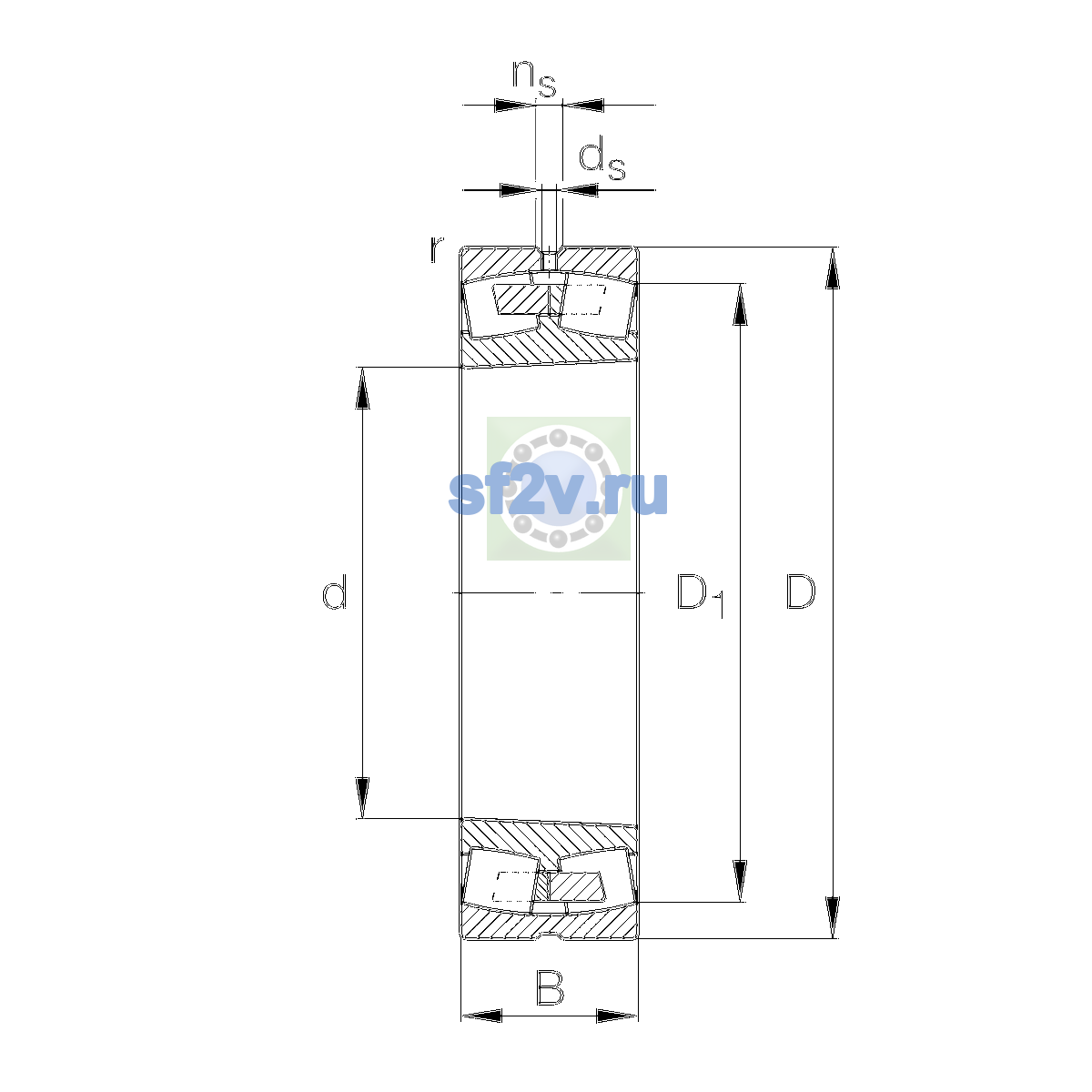 Схема подшипника 22322-E1A-XL-K-M-C3