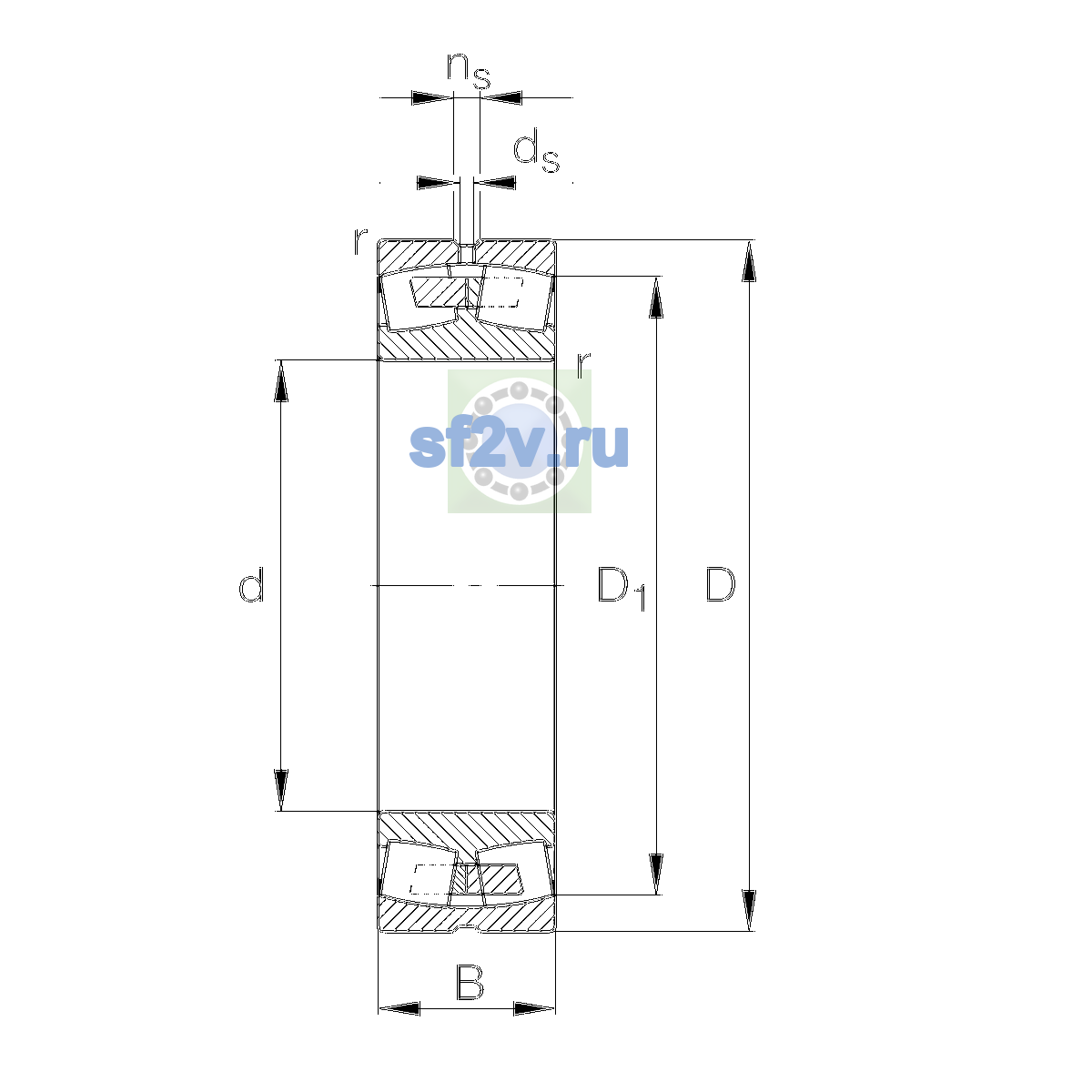 Схема подшипника 22322-E1A-XL-M-C2