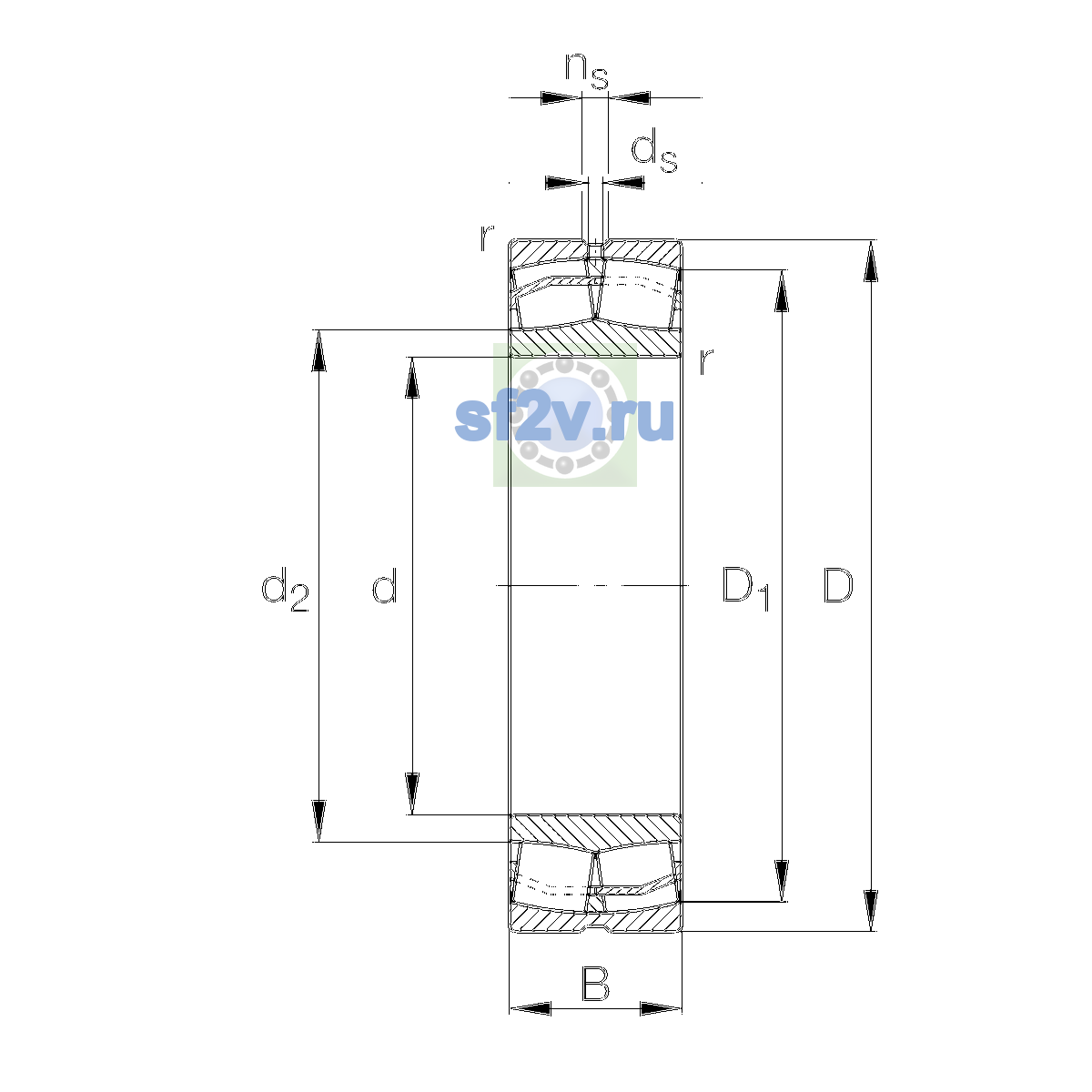 Схема подшипника 22324-E1-XL-C3>A