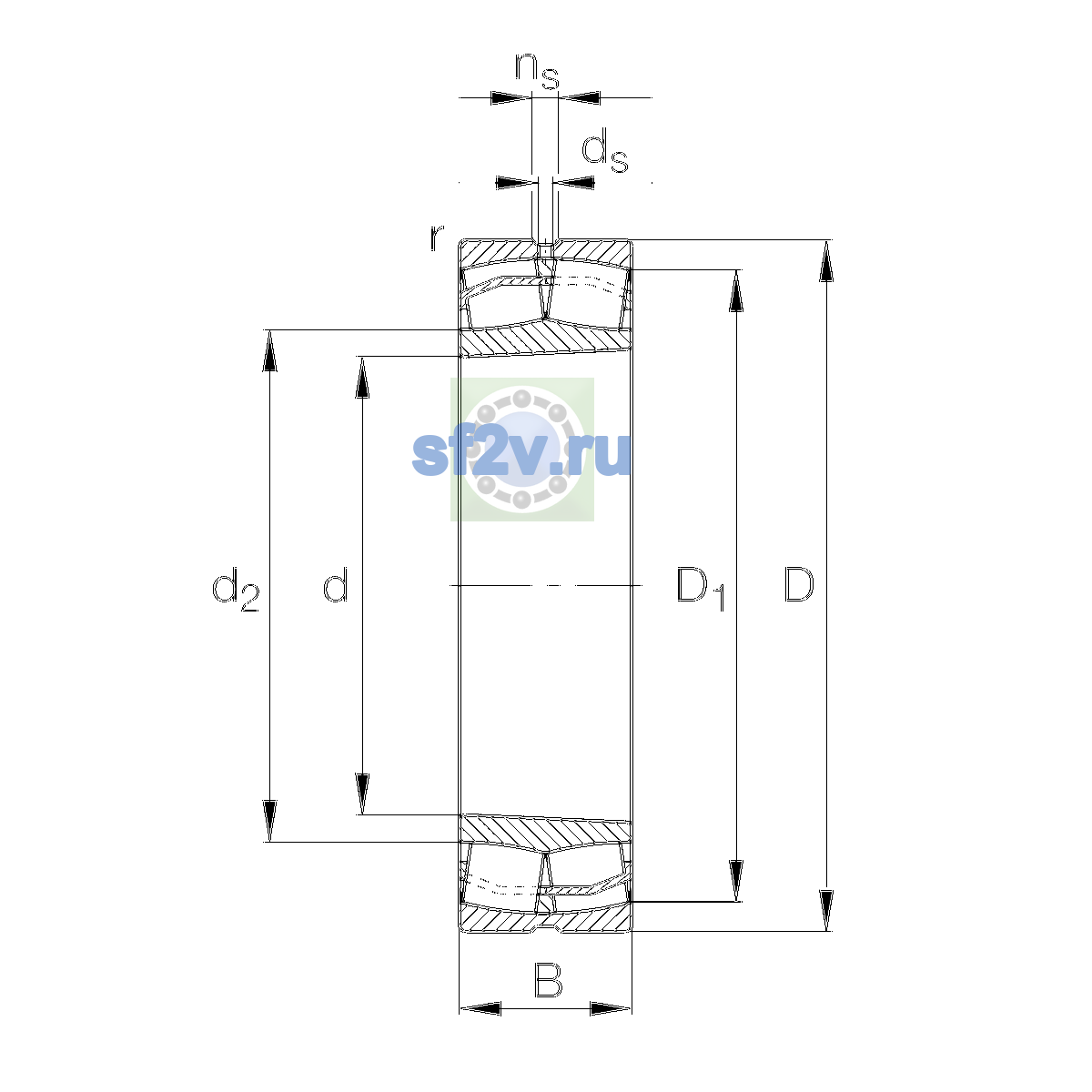 Схема подшипника 22324-E1-XL-K-T41A-C3