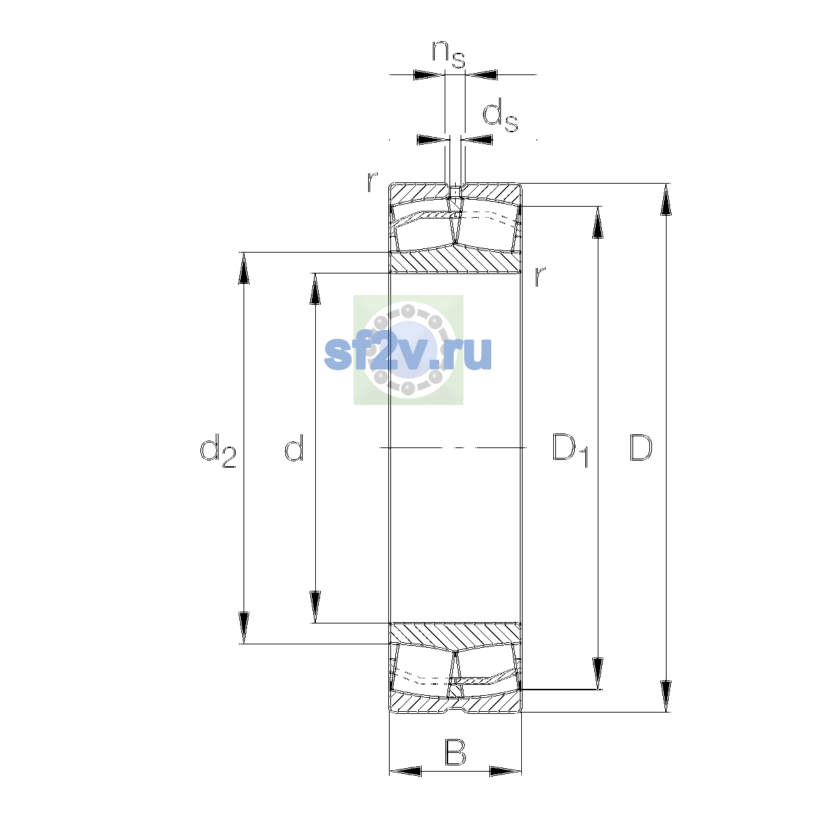 Схема подшипника 22324-E1-XL-T41A