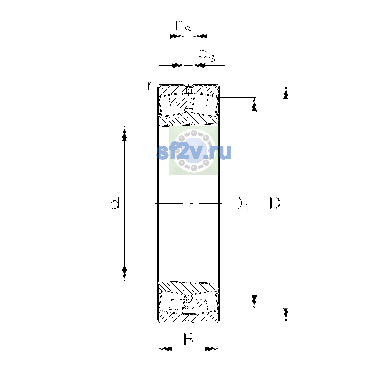 Схема подшипника 22324-E1A-XL-K-M-C3
