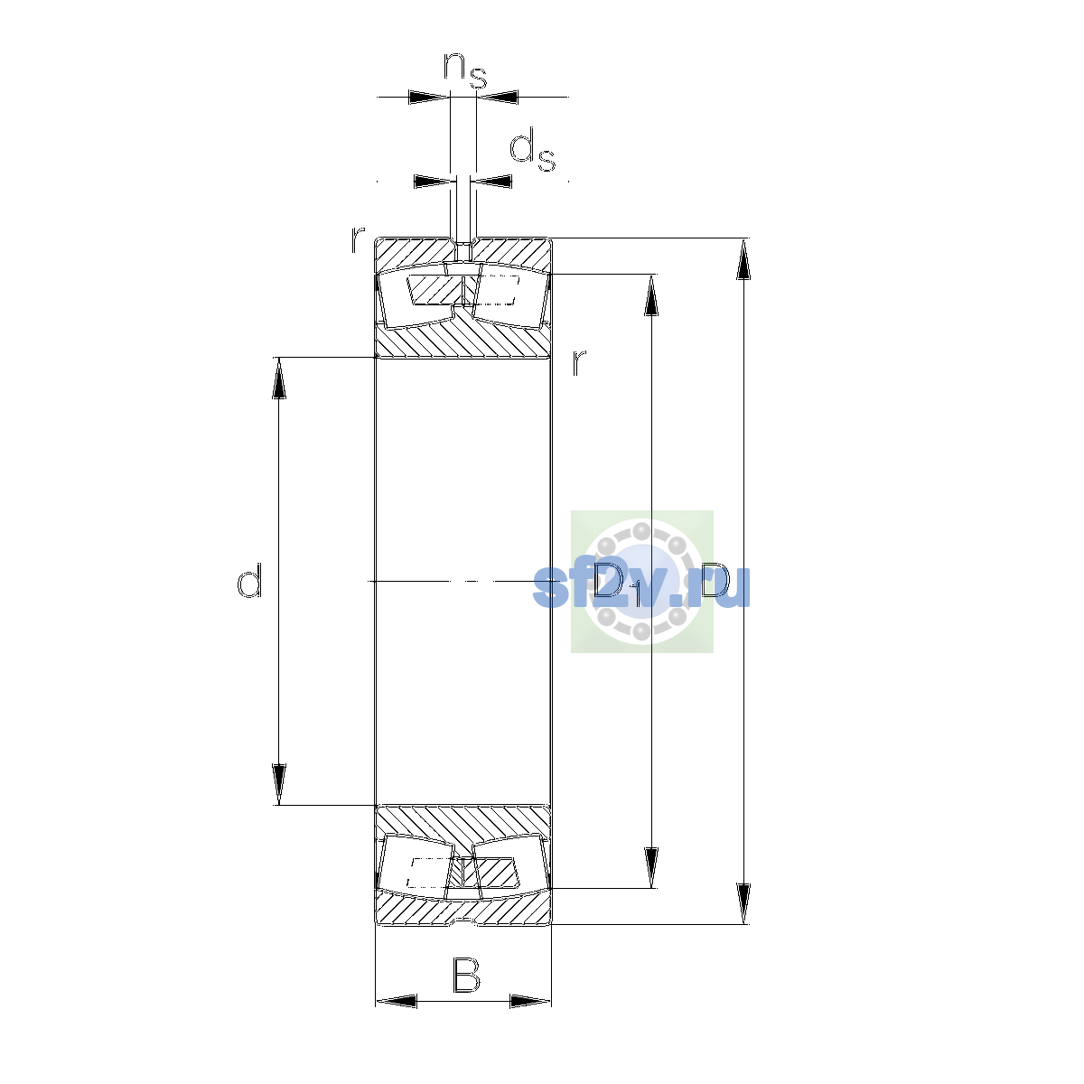 Схема подшипника 22324-E1A-XL-M-H40-T41A