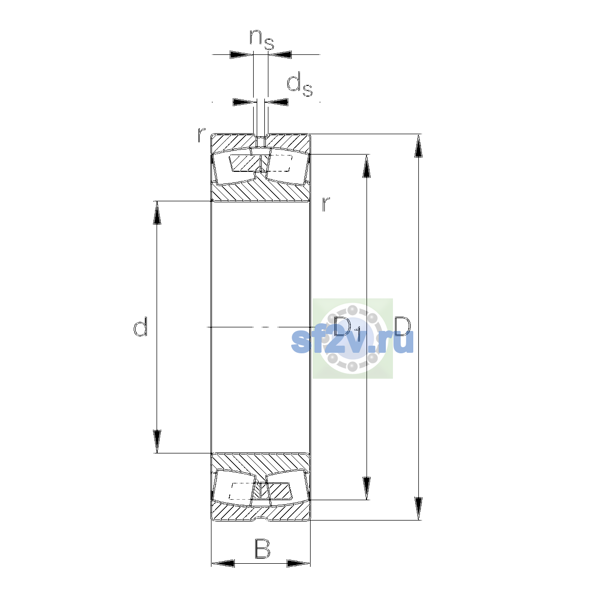 Схема подшипника 22324-E1A-XL-M-T41A