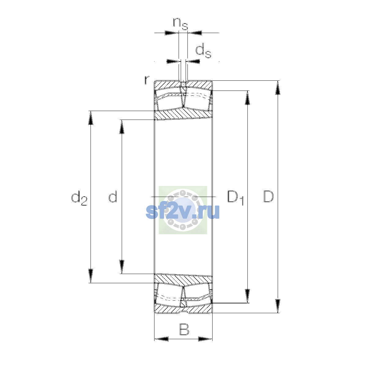 Схема подшипника 22326-E1-XL-K-T41A-C3