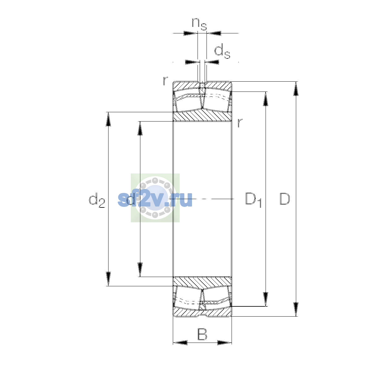 Схема подшипника 22326-E1-XL-T41A-C3