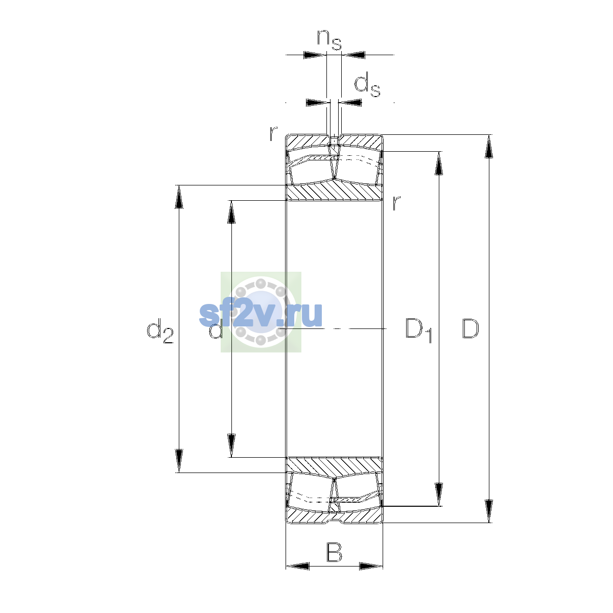 Схема подшипника 22326-E1-XL-T41A>A