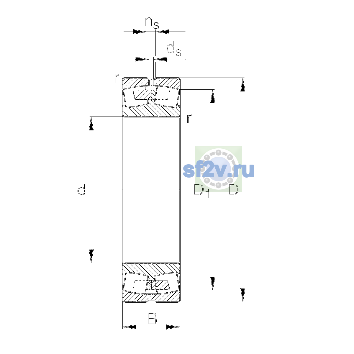 Схема подшипника 22326-E1A-XL-M-C3