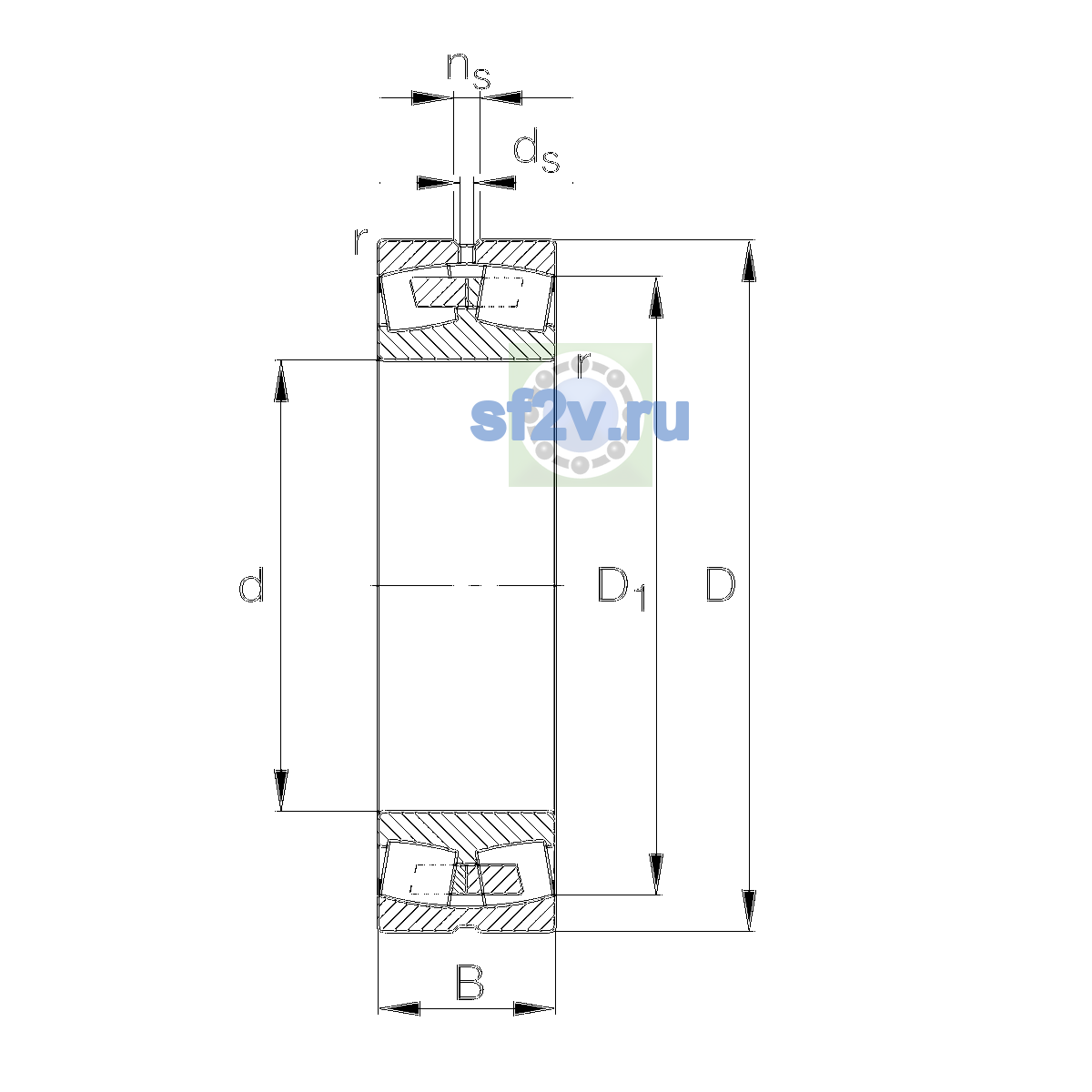 Схема подшипника 22326-E1A-XL-M-C4