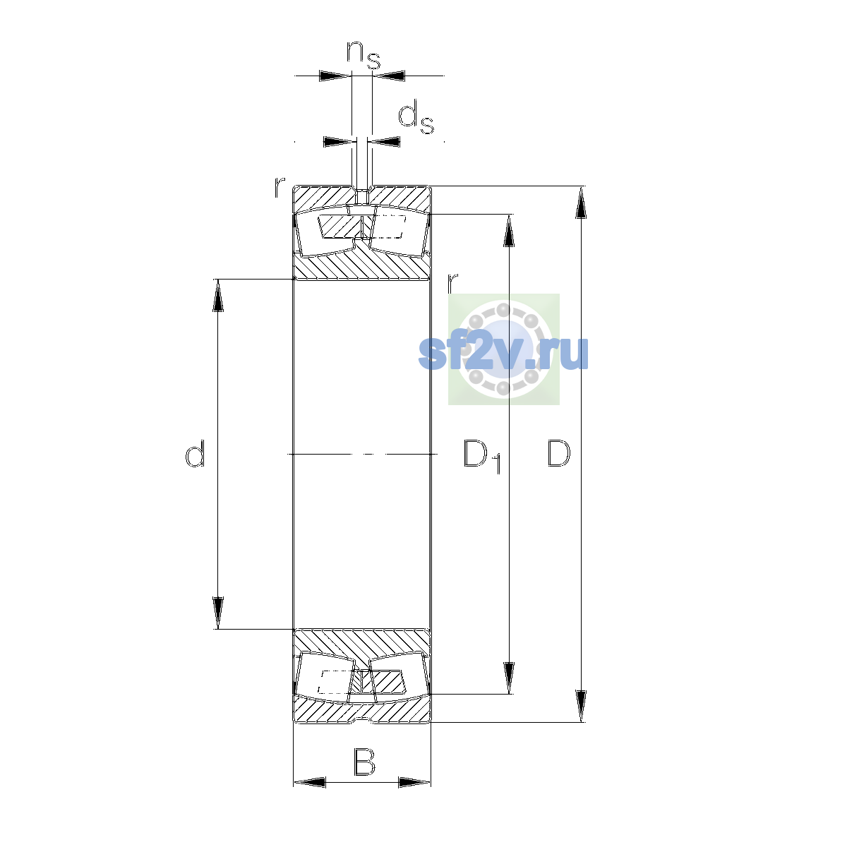 Схема подшипника 22326-E1A-XL-MA-T41A-C3