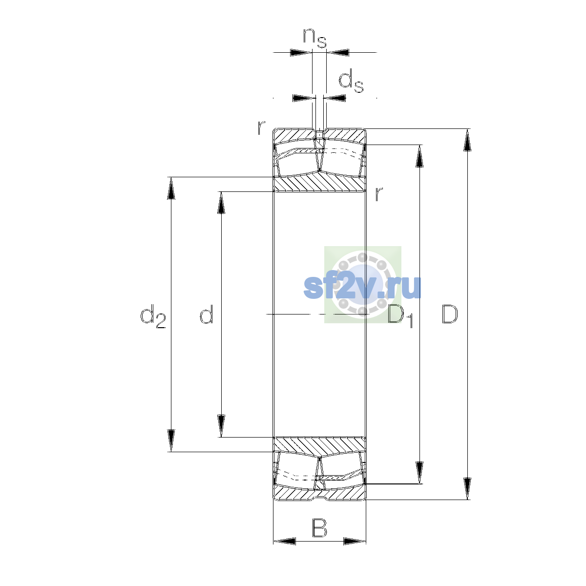 Схема подшипника 22328-E1-XL-H151B-C3