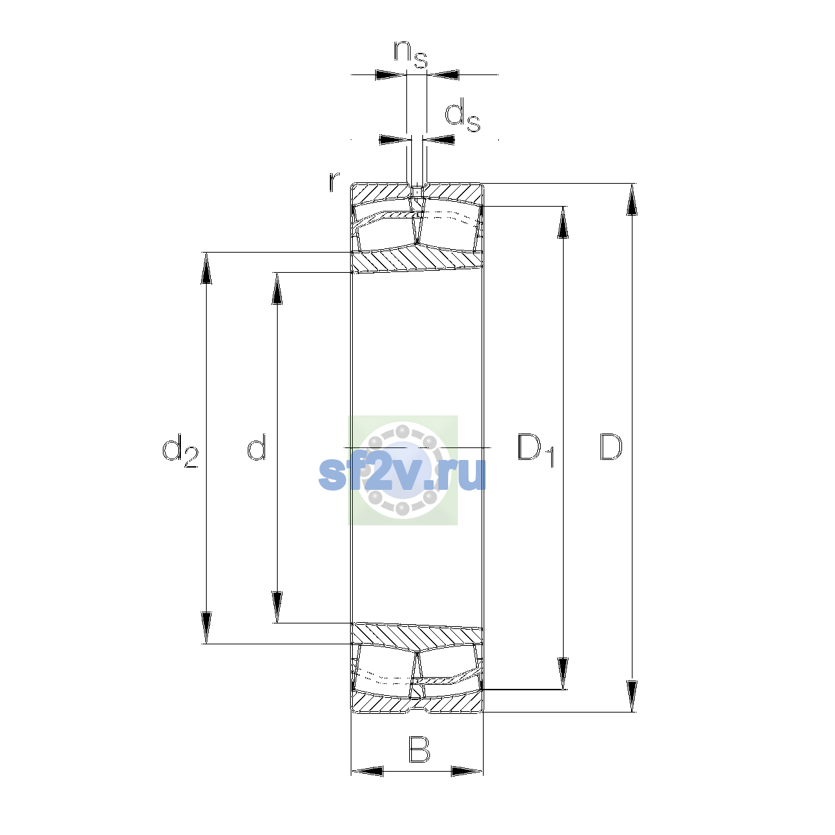 Схема подшипника 22328-E1-XL-K-T41A