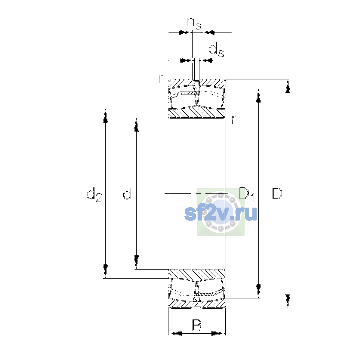 Схема подшипника 22328-E1-XL-T41B