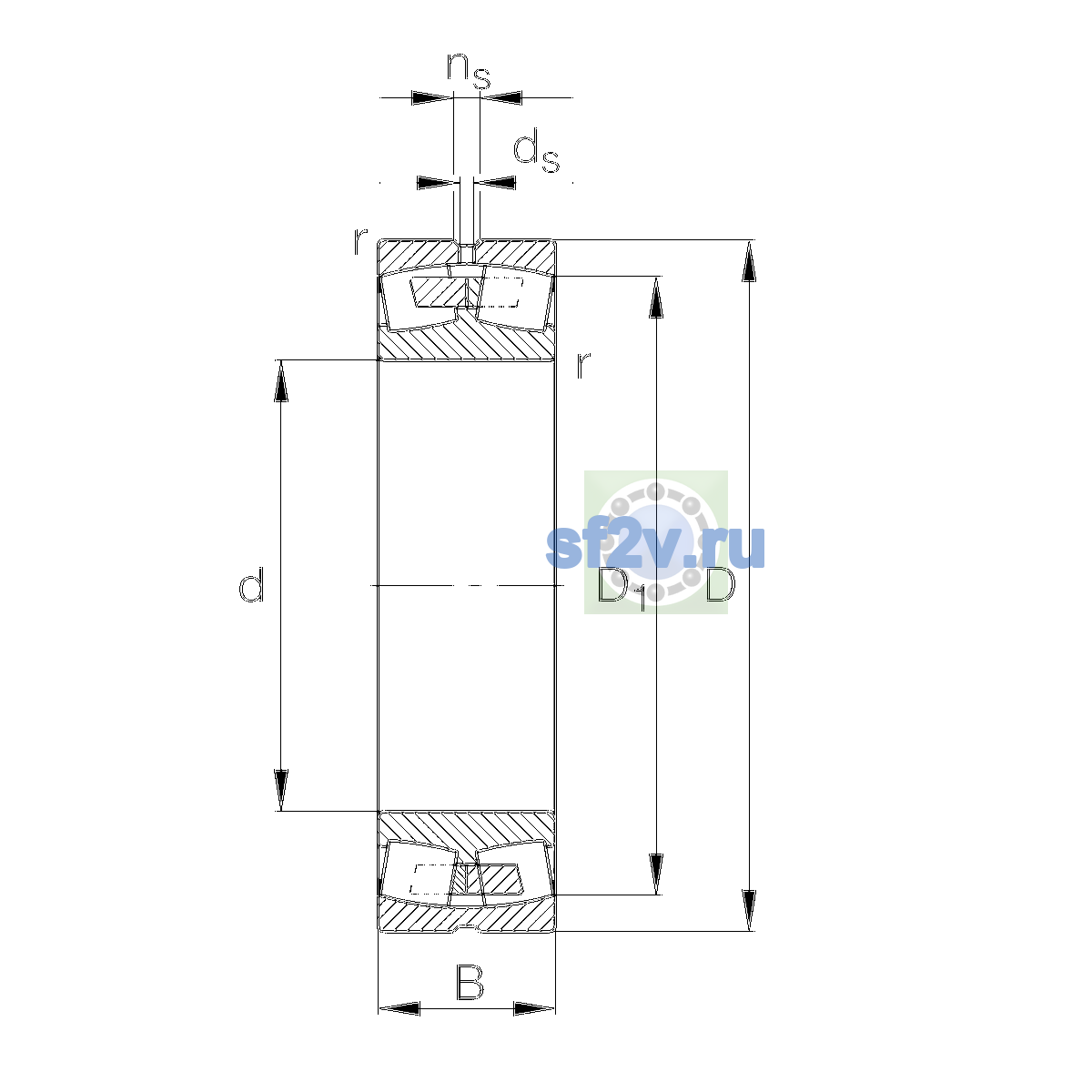Схема подшипника 22328-E1A-XL-M-C4