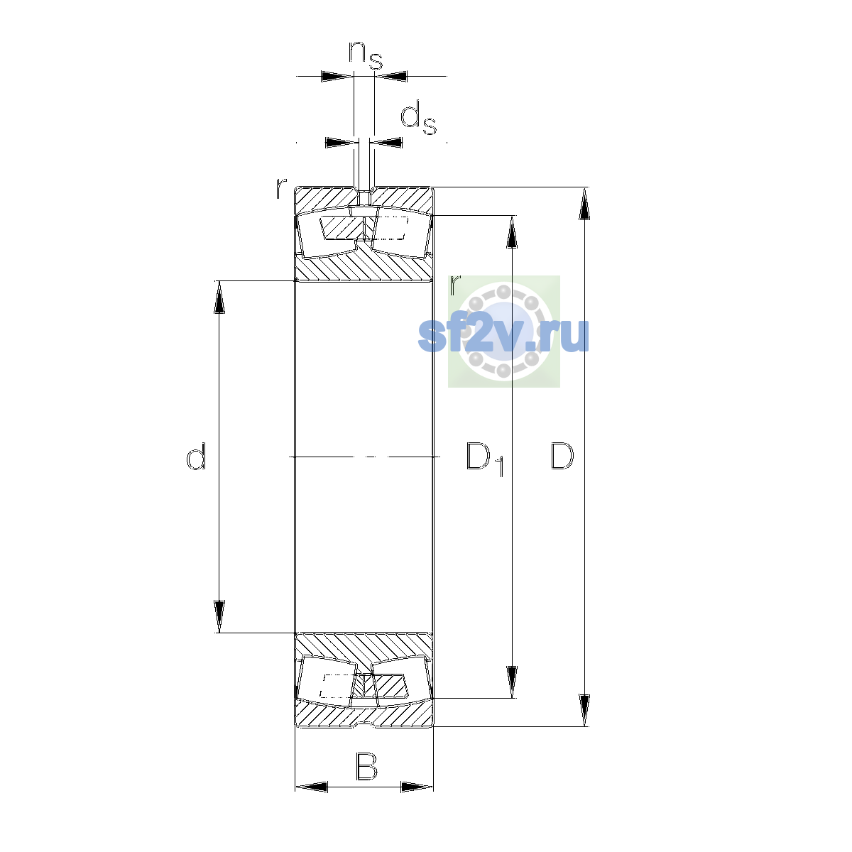 Схема подшипника 22328-E1A-XL-MA-T41A