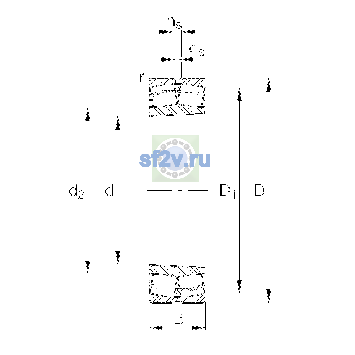 Схема подшипника 22330-E1-XL-K-T41A