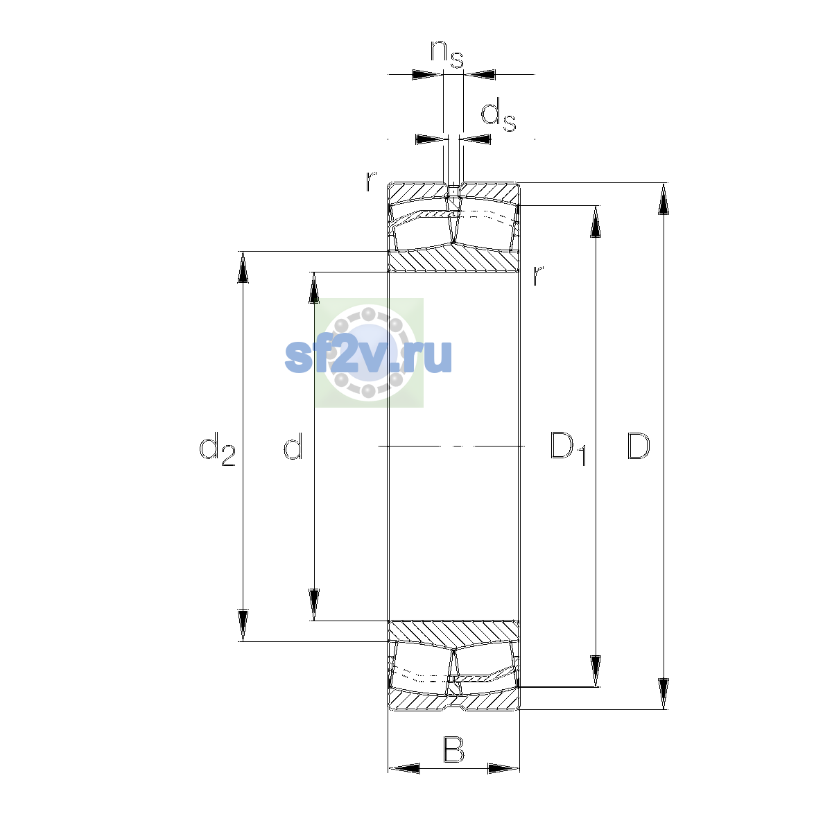 Схема подшипника 22332-BE-XL-JPA-T41A