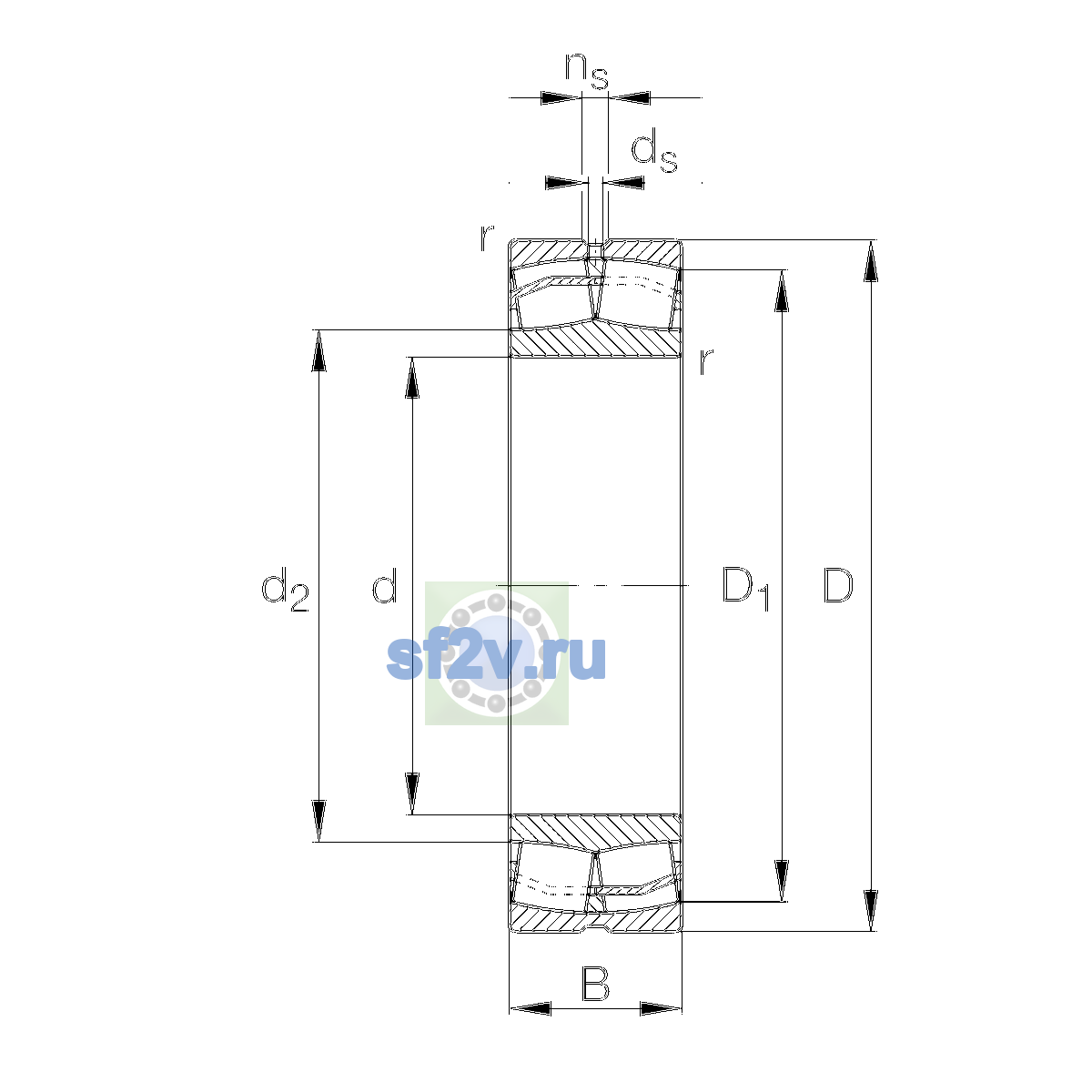 Схема подшипника 22334-BE-XL-JPA-T41A