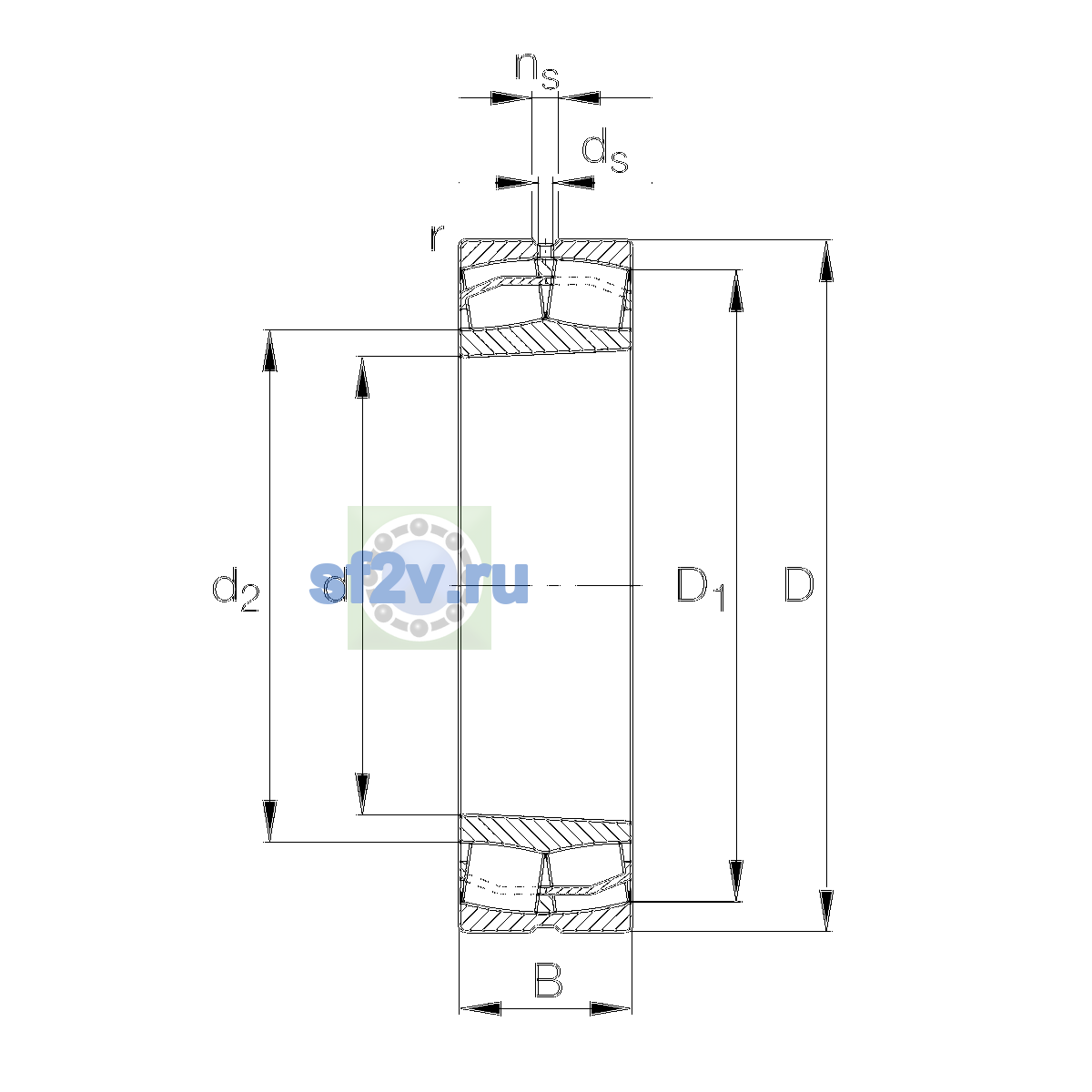 Схема подшипника 22336-BE-XL-K-JPA-T41A