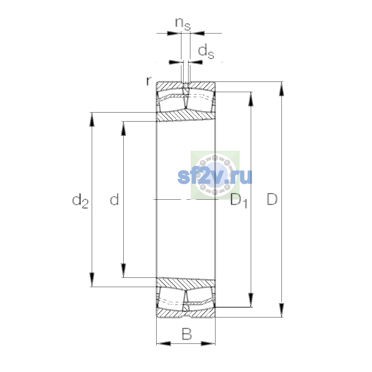 Схема подшипника 22340-BE-XL-K-JPA-T41A