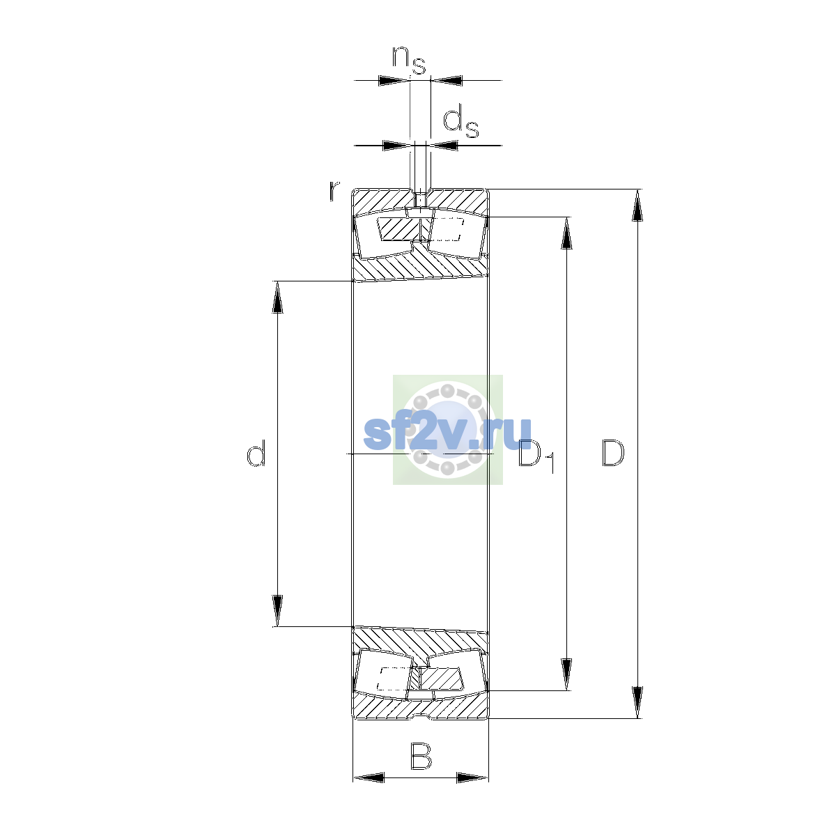 Схема подшипника 23022-E1A-XL-K-M>A