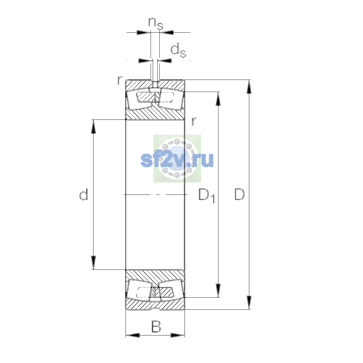 Схема подшипника 23022-E1A-XL-M