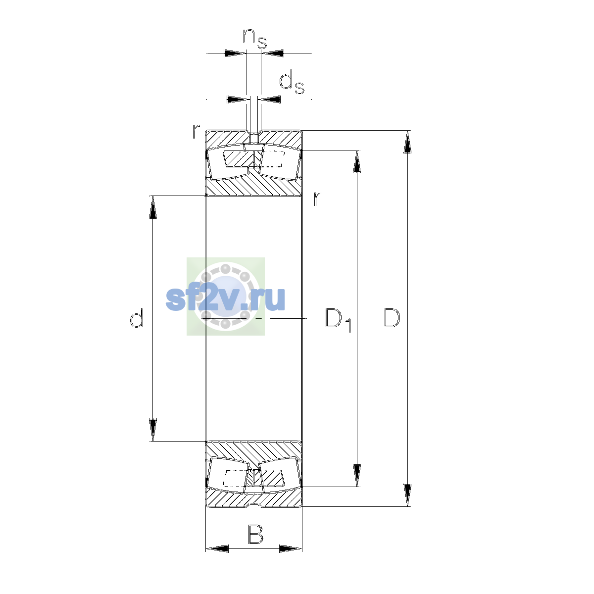 Схема подшипника 23022-E1A-XL-M-C4