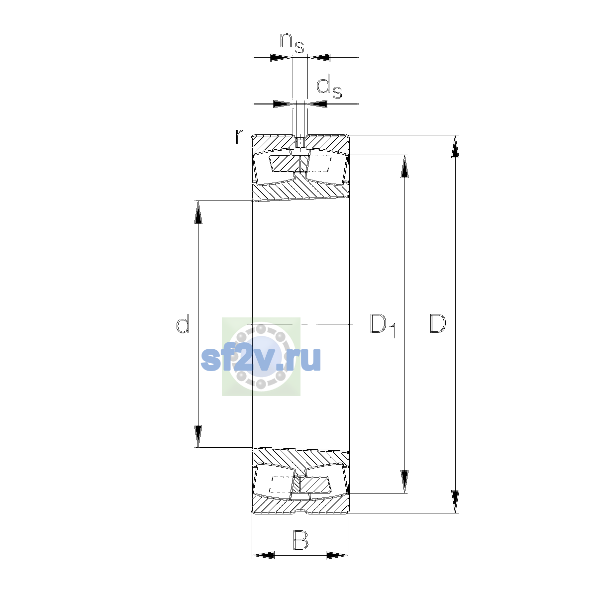 Схема подшипника 23028-E1A-XL-K-M-C3>A