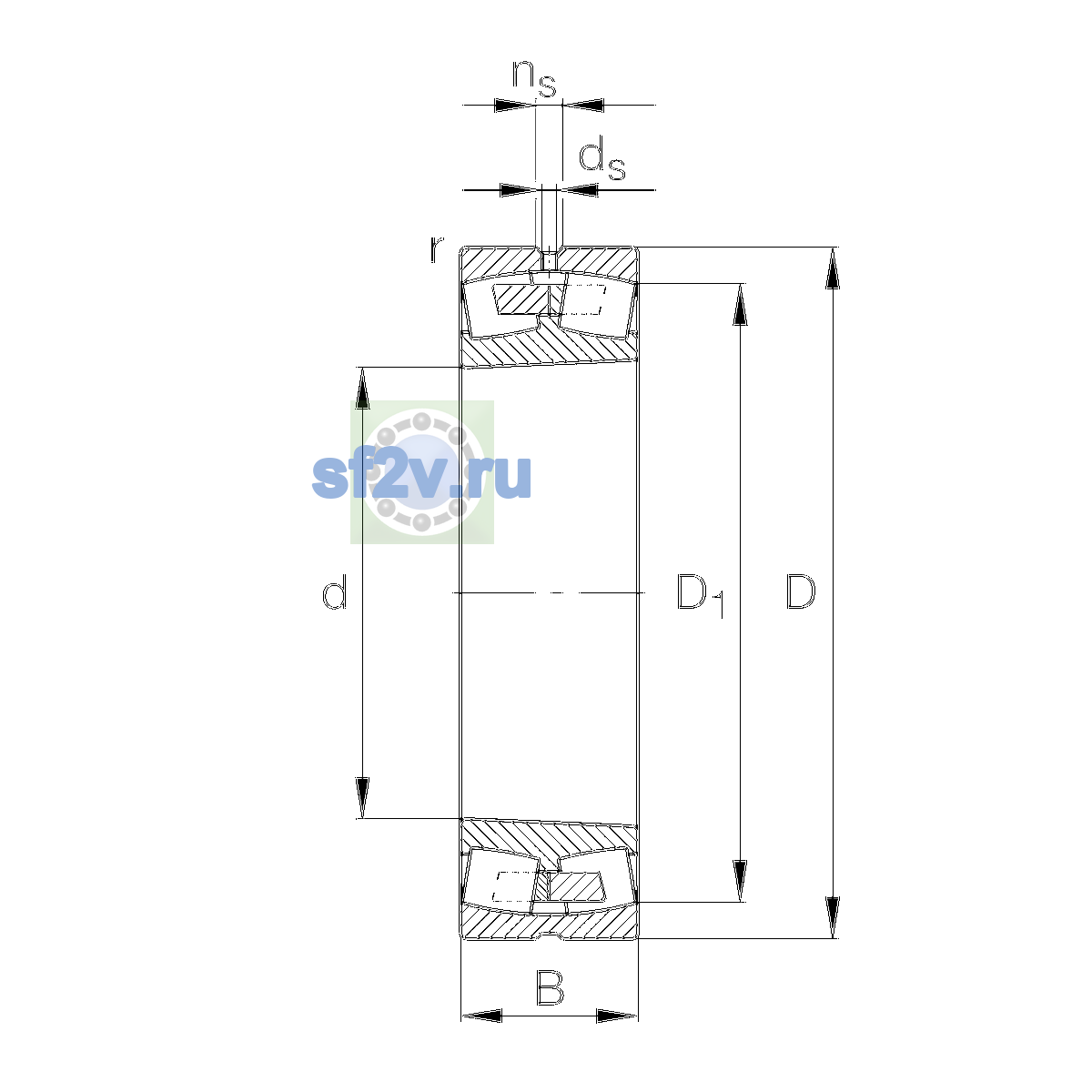 Схема подшипника 23028-E1A-XL-K-M-C4