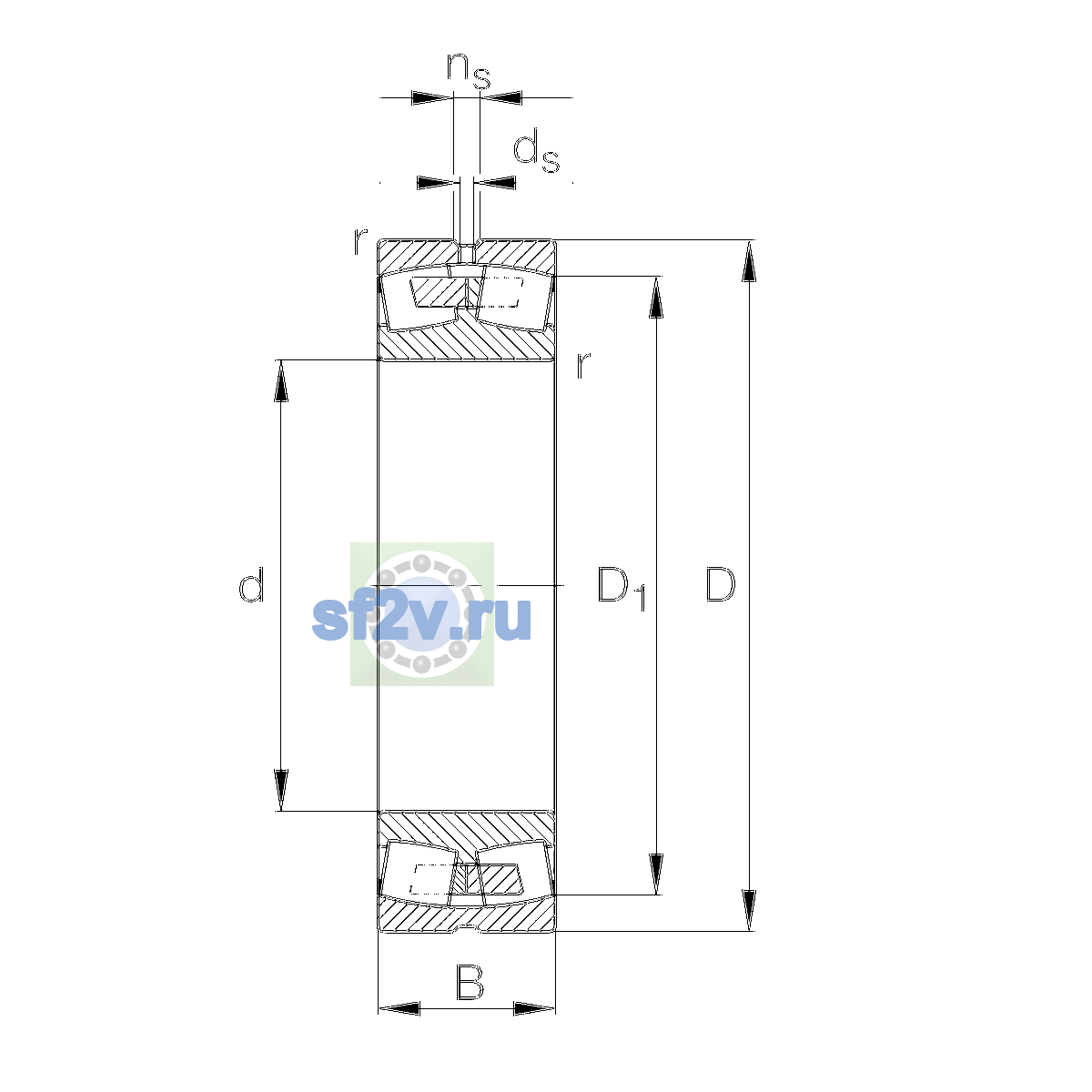 Схема подшипника 23028-E1A-XL-M-C4