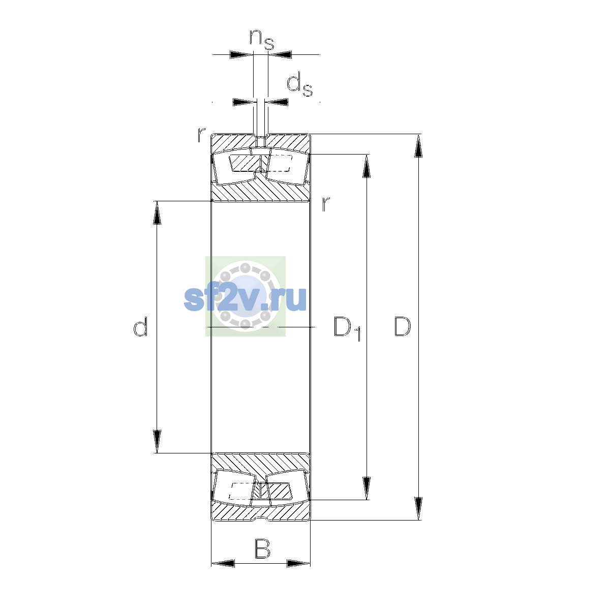Схема подшипника 23028-E1A-XL-M>A