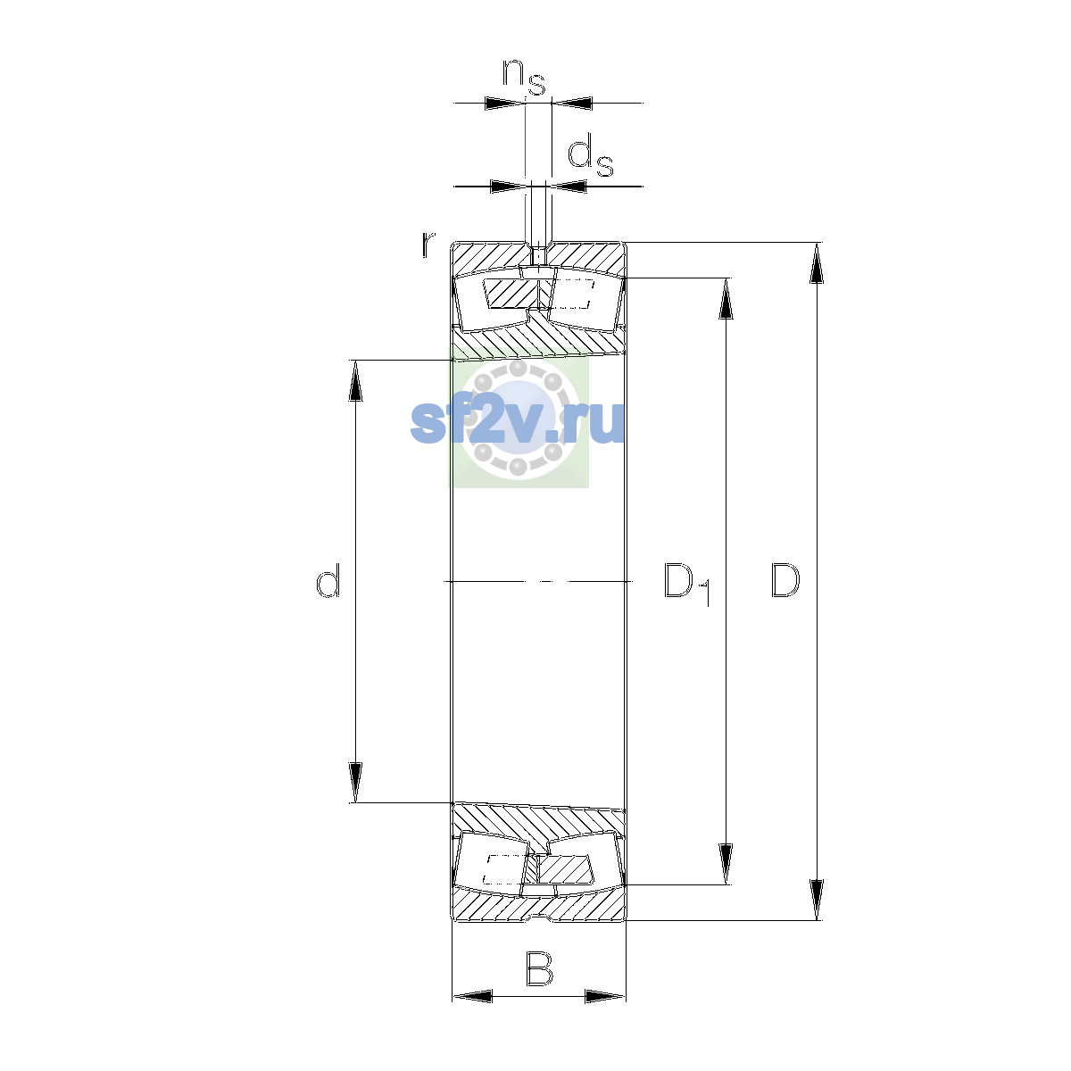 Схема подшипника 23030-E1A-XL-K-M-C4