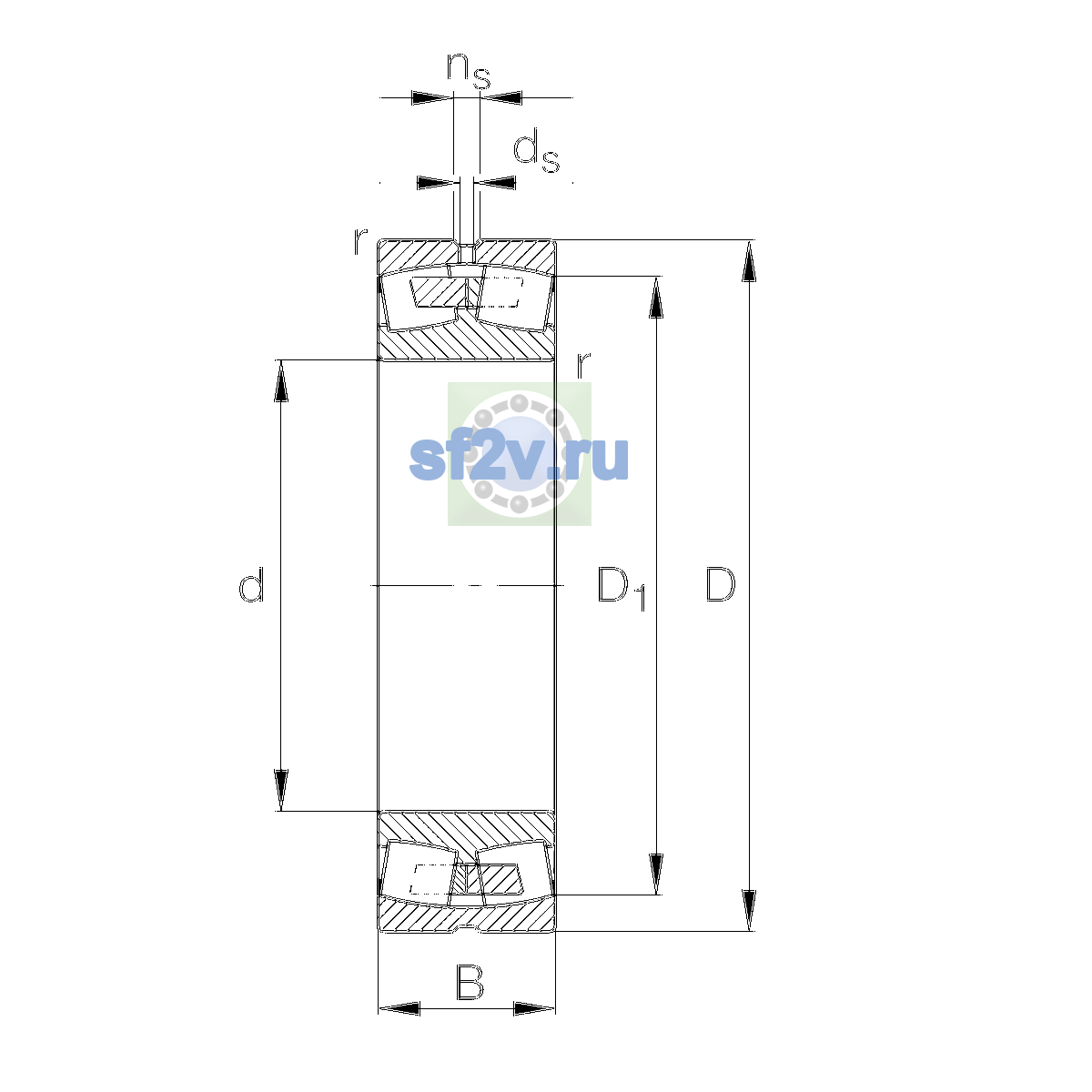 Схема подшипника 23030-E1A-XL-M-H40AC