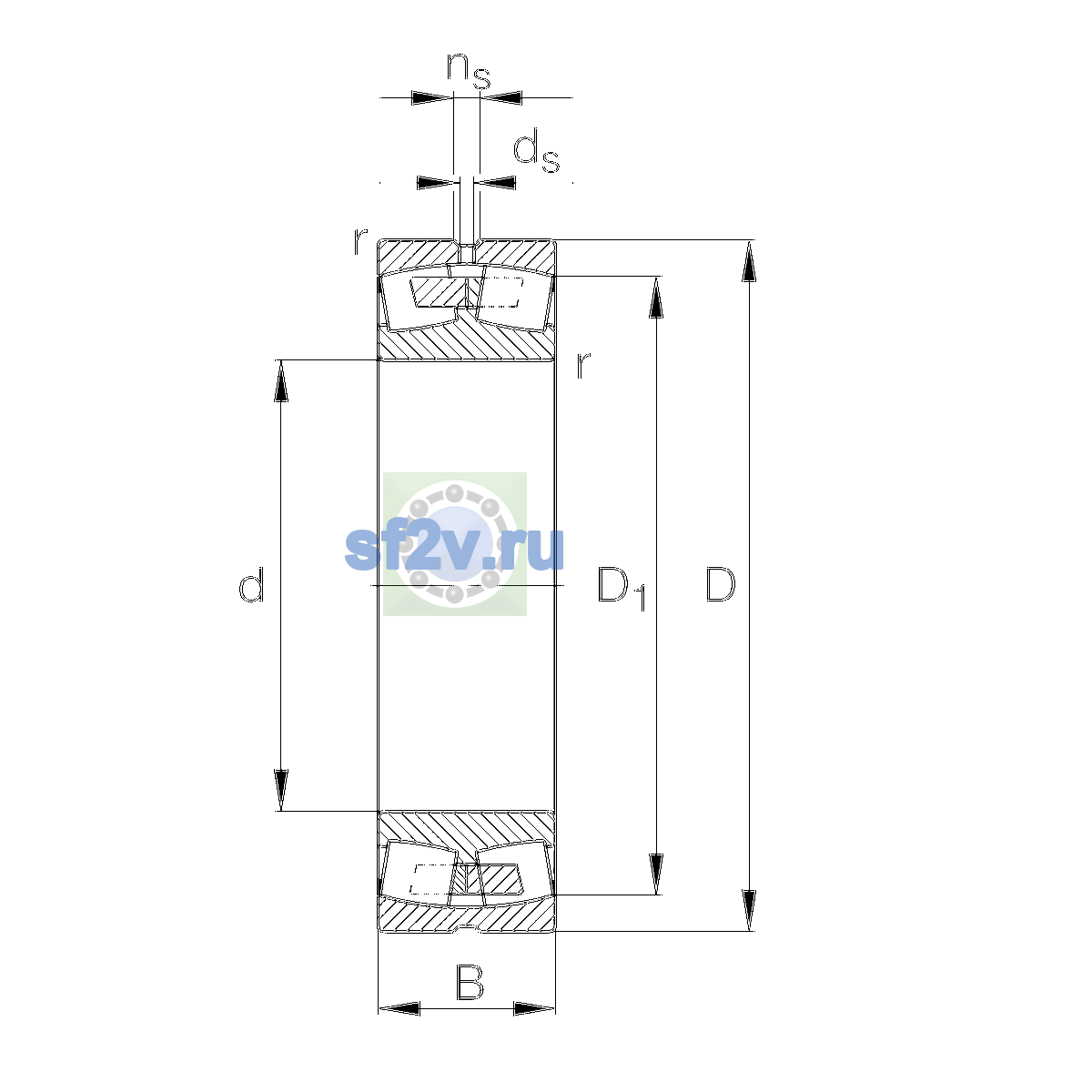 Схема подшипника 23032-E1A-XL-M-C3