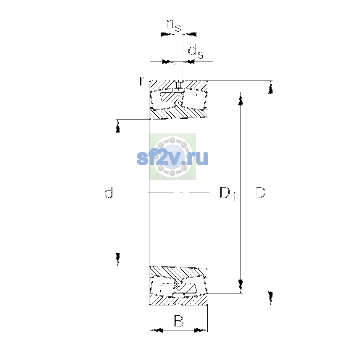 Схема подшипника 23034-E1A-XL-K-M