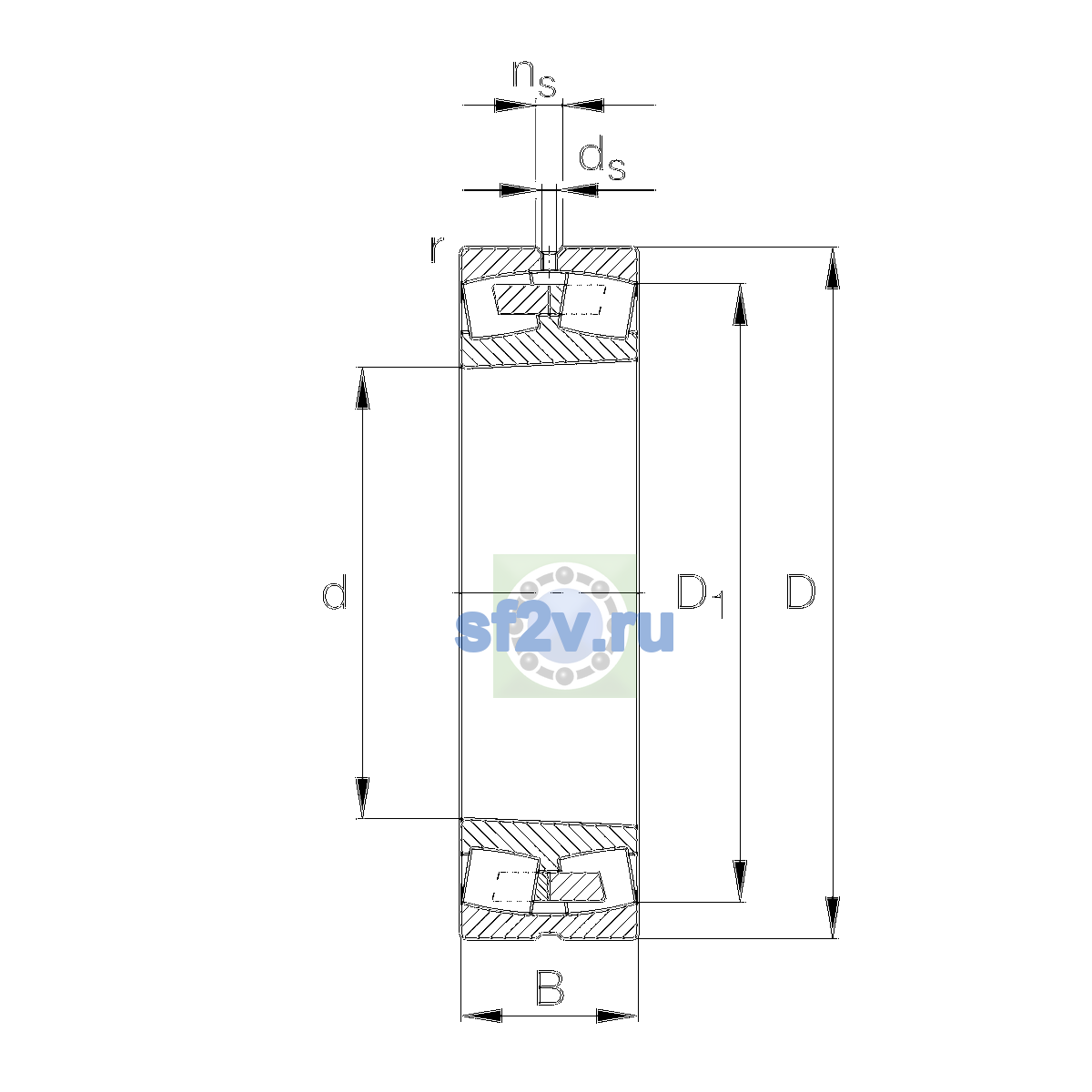 Схема подшипника 23034-E1A-XL-K-M-C3>A
