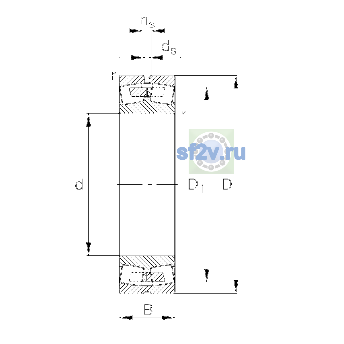 Схема подшипника 23034-E1A-XL-M-C4