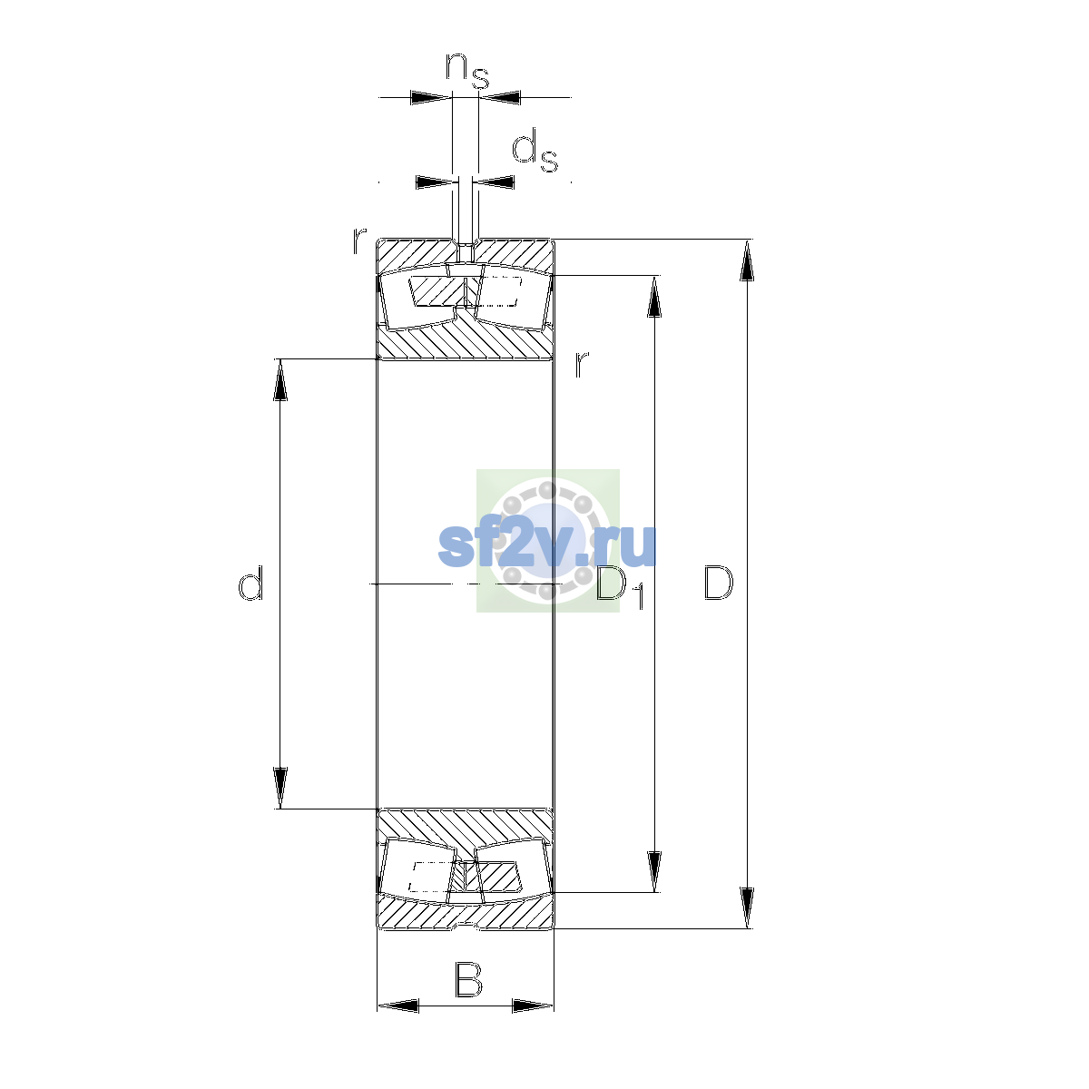Схема подшипника 23034-E1A-XL-M-C5