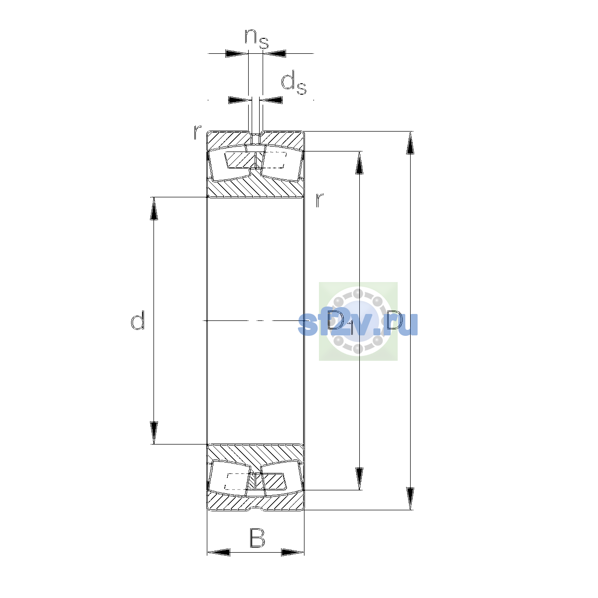 Схема подшипника 23036-E1A-XL-M