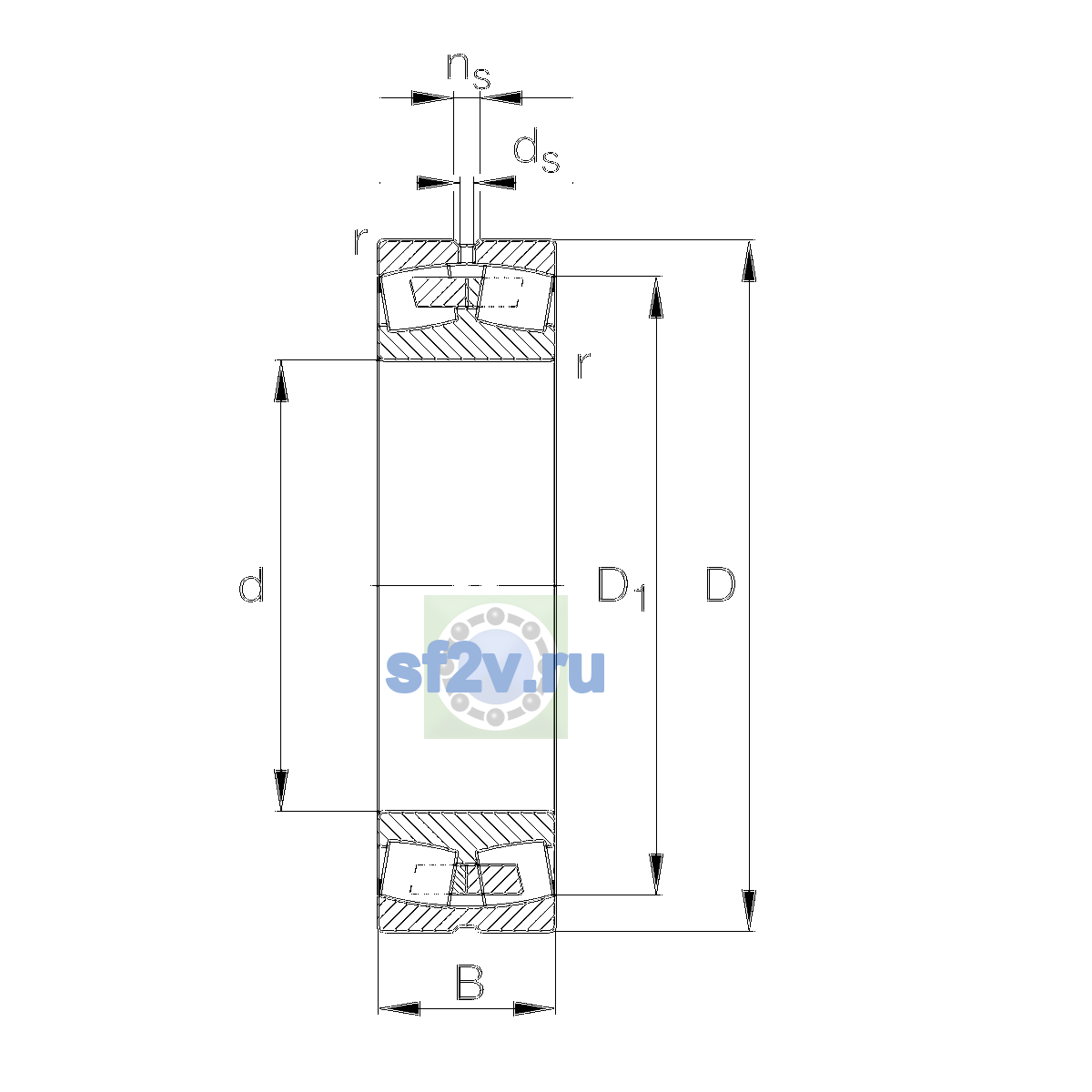 Схема подшипника 23036-E1A-XL-M-C3>A
