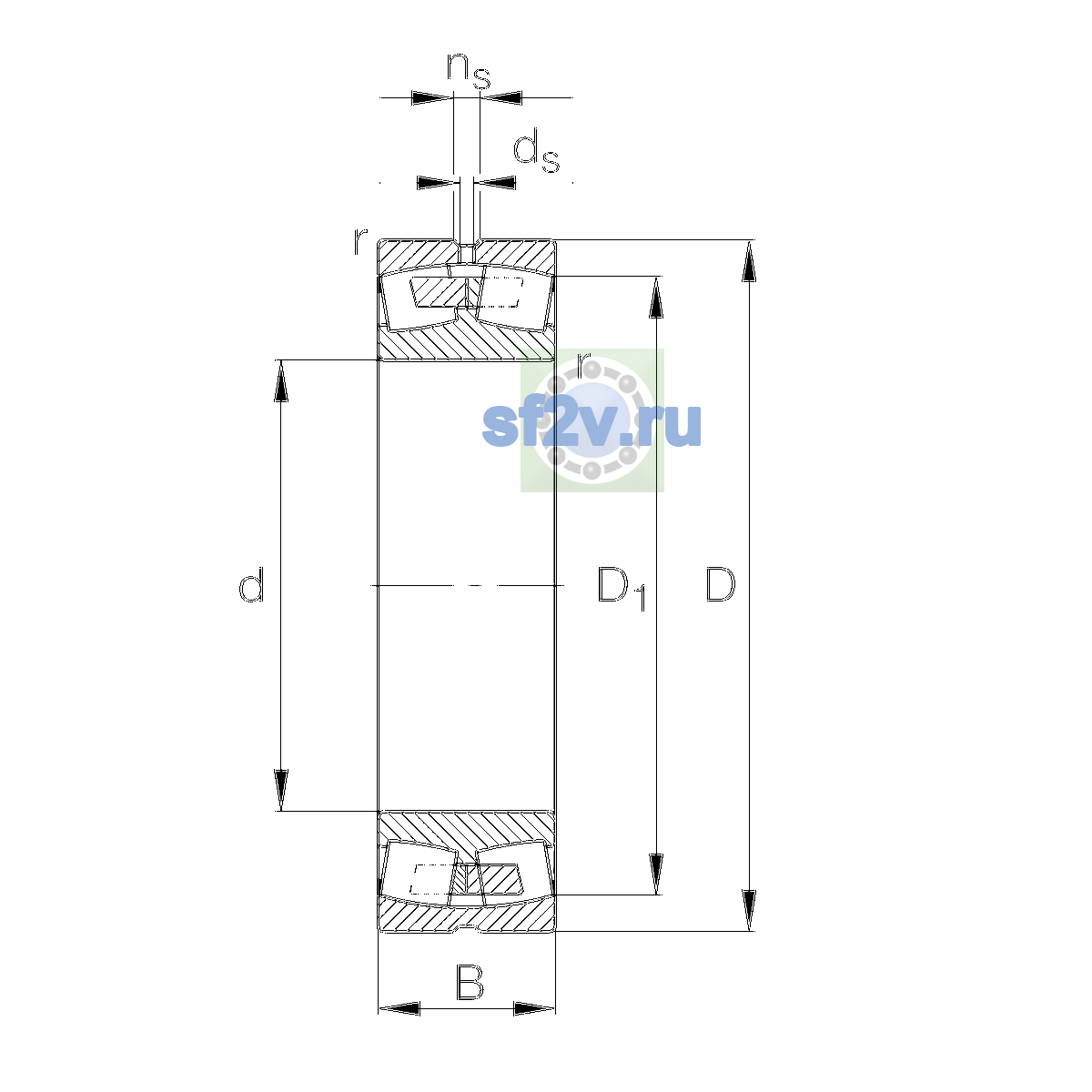 Схема подшипника 23038-E1A-XL-M-C3