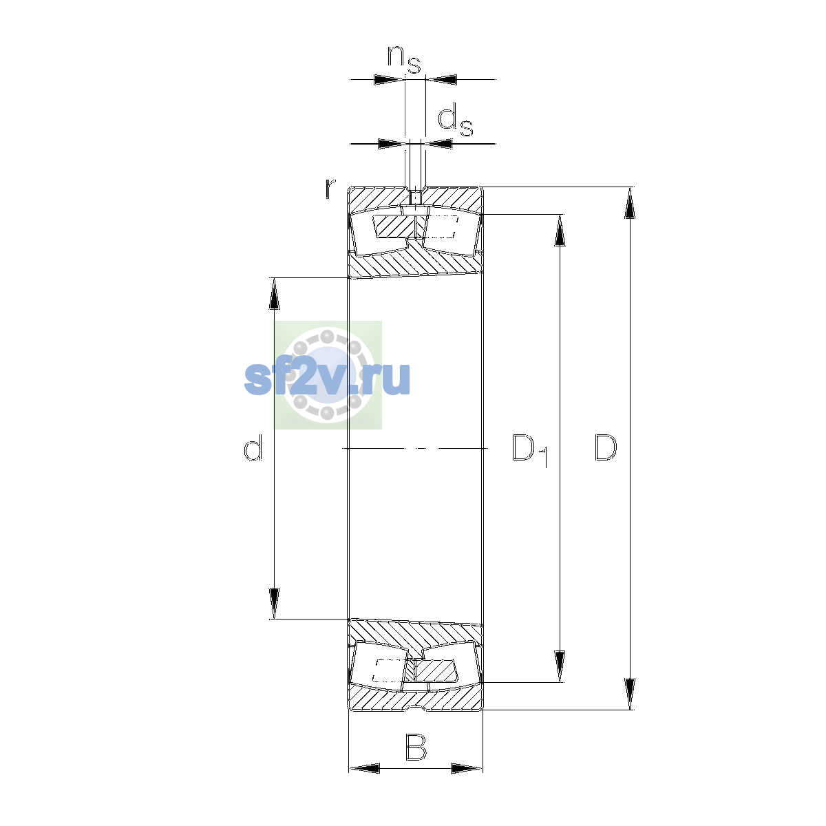 Схема подшипника 23040-E1A-XL-K-M-C4