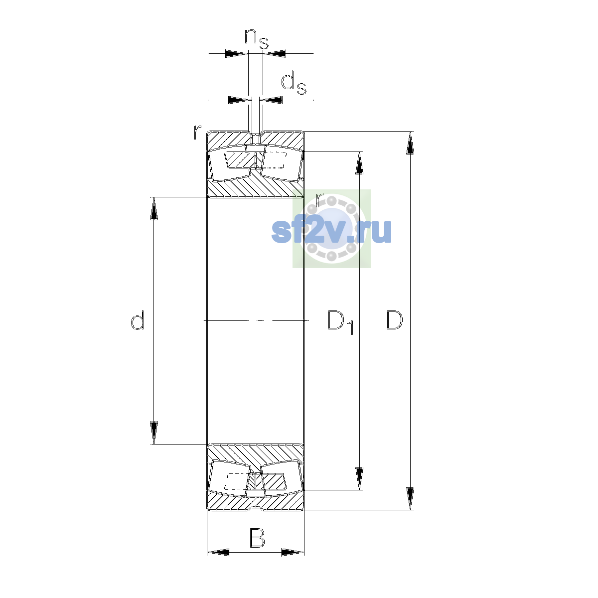 Схема подшипника 23040-E1A-XL-M
