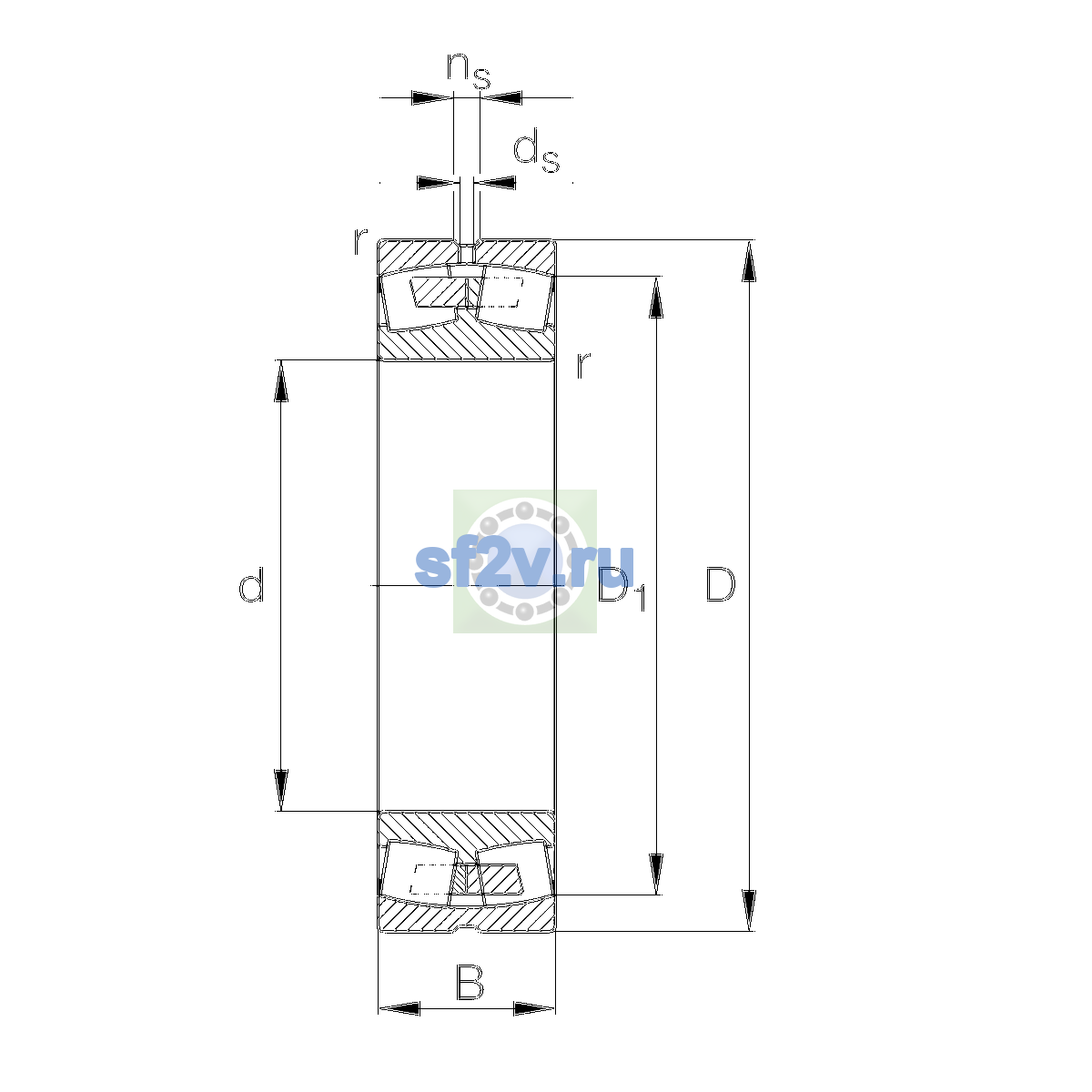 Схема подшипника 23040-E1A-XL-M-C4